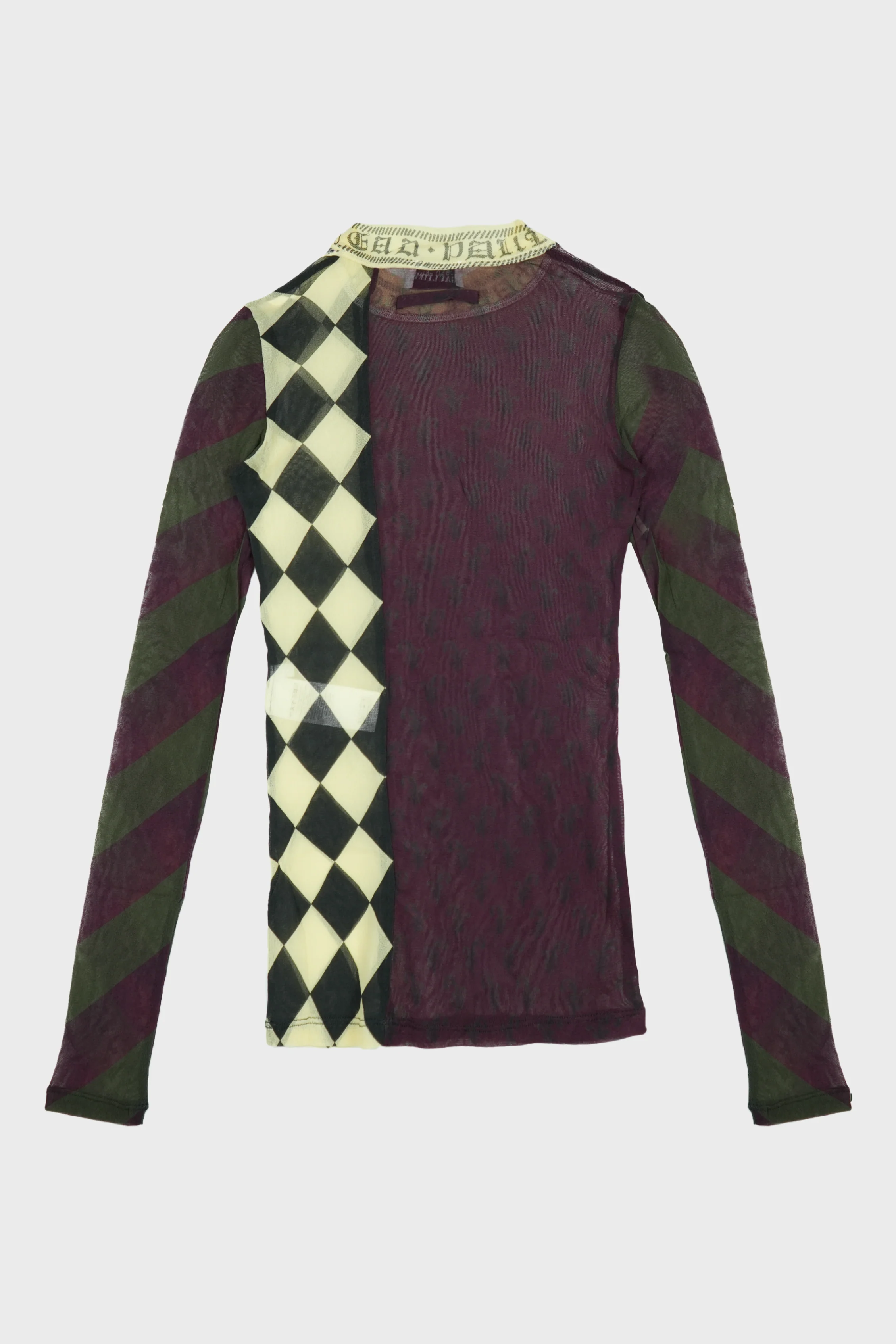 MESH LONG SLEEVES TOP WITH PATCHWORKS IN PRINTED MESH - Image 2