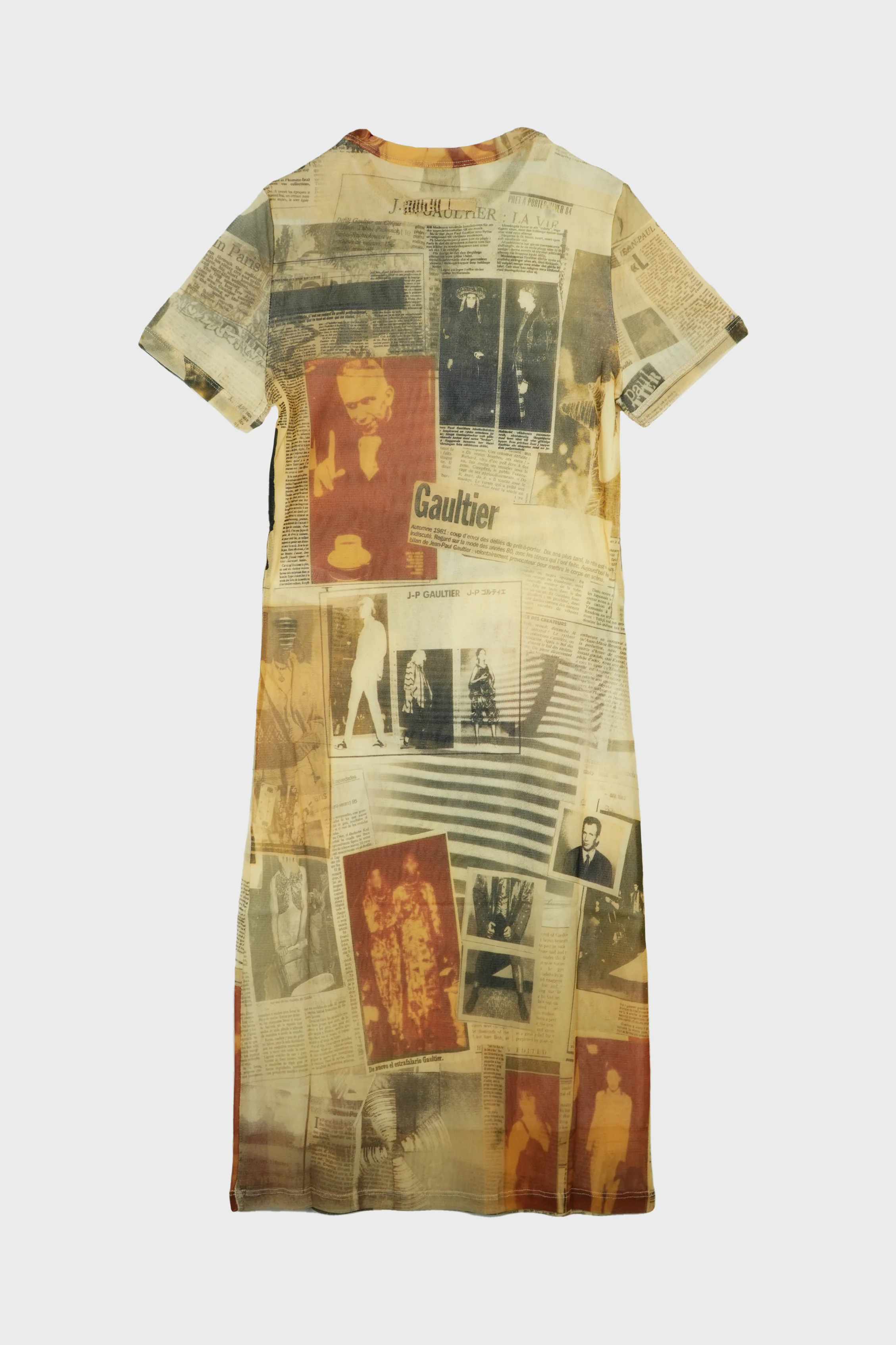 MESH SHORT DRESS PRINTED "JOURNAL" - Image 2