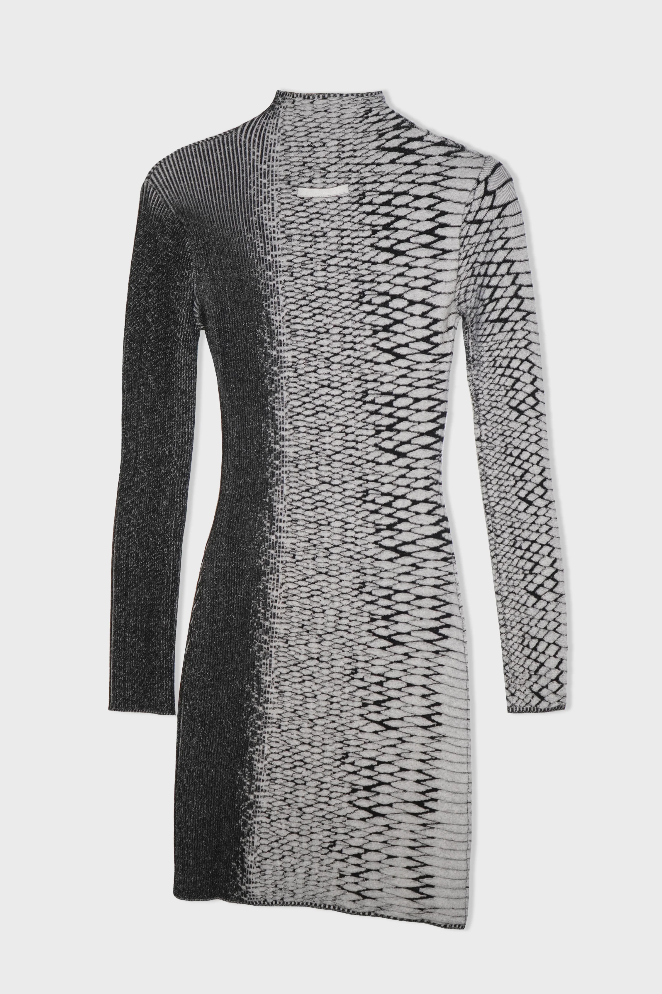 "3D SNAKE SKIN" LONG SLEEVES SHORT DRESS - Image 2