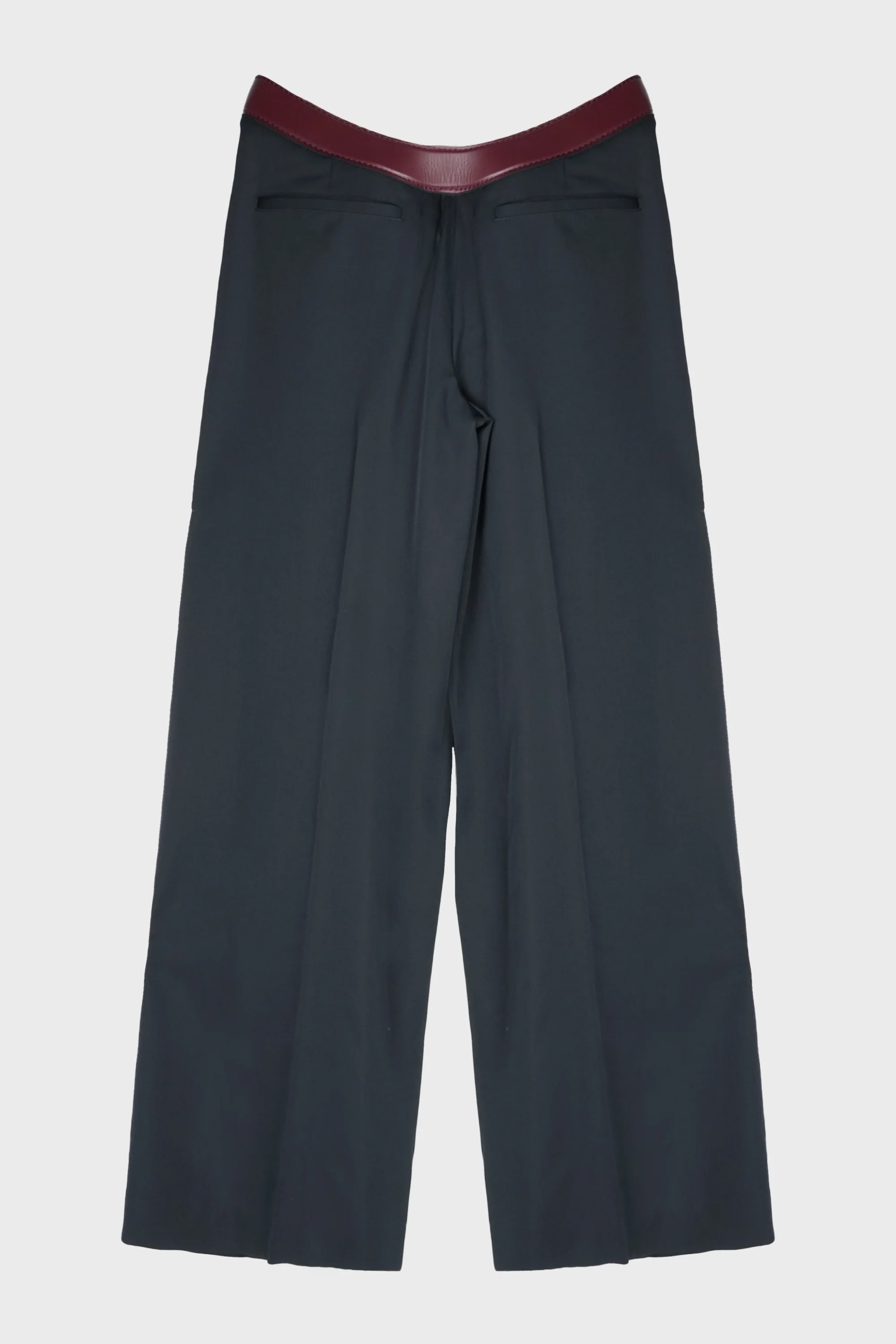 WIDE TAILORED TROUSERS WITH INTEGRATED LEATHER BELT - Image 2