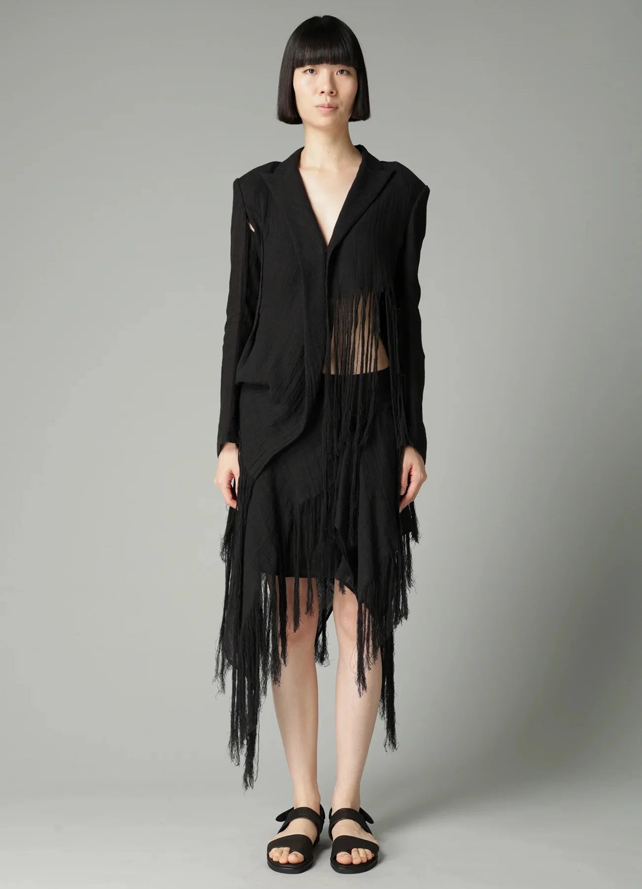 L KNOT DETAIL FRINGE PANTS - Image 2