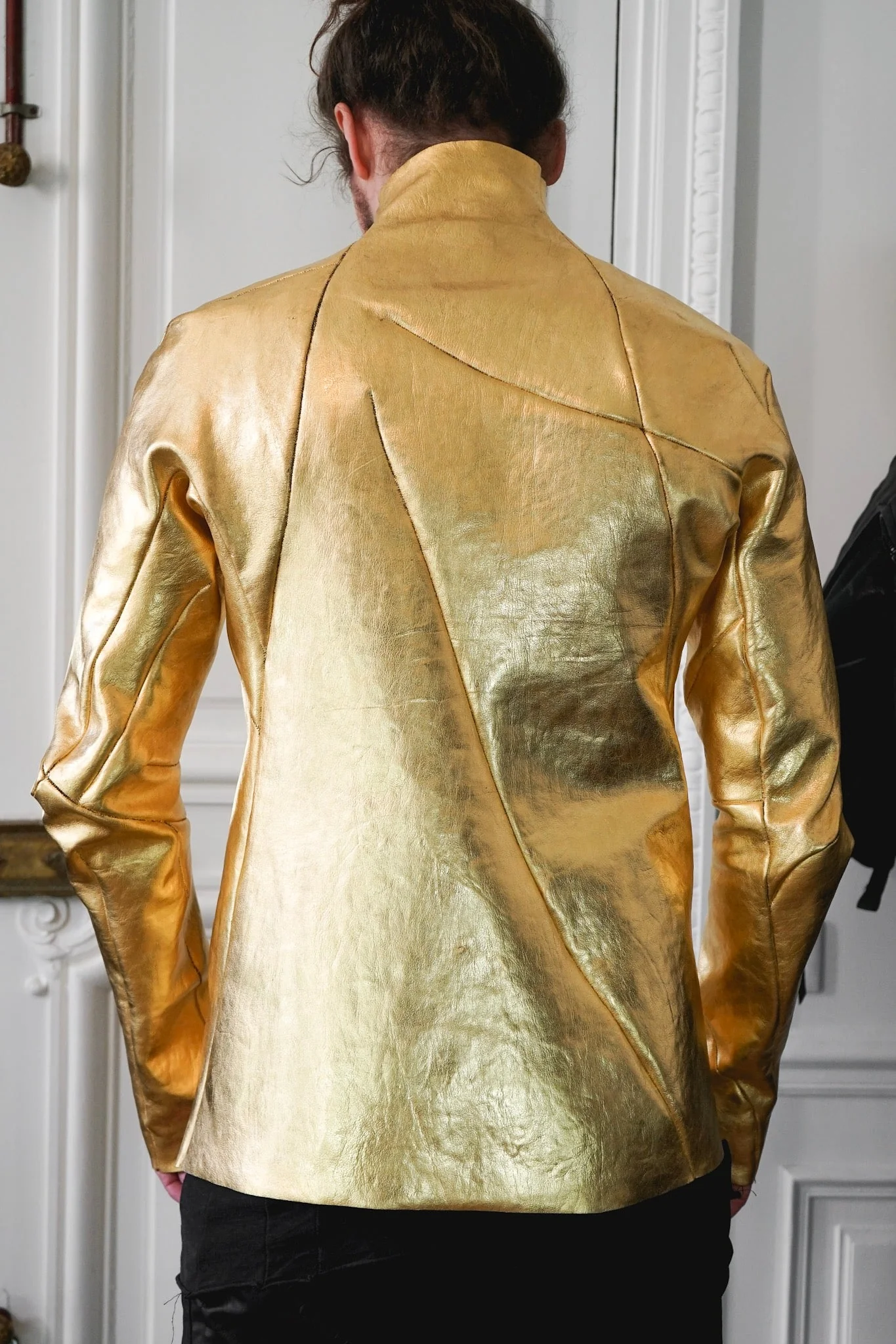 24K Gold Deconstructed Horse Leather Jacket - Image 3
