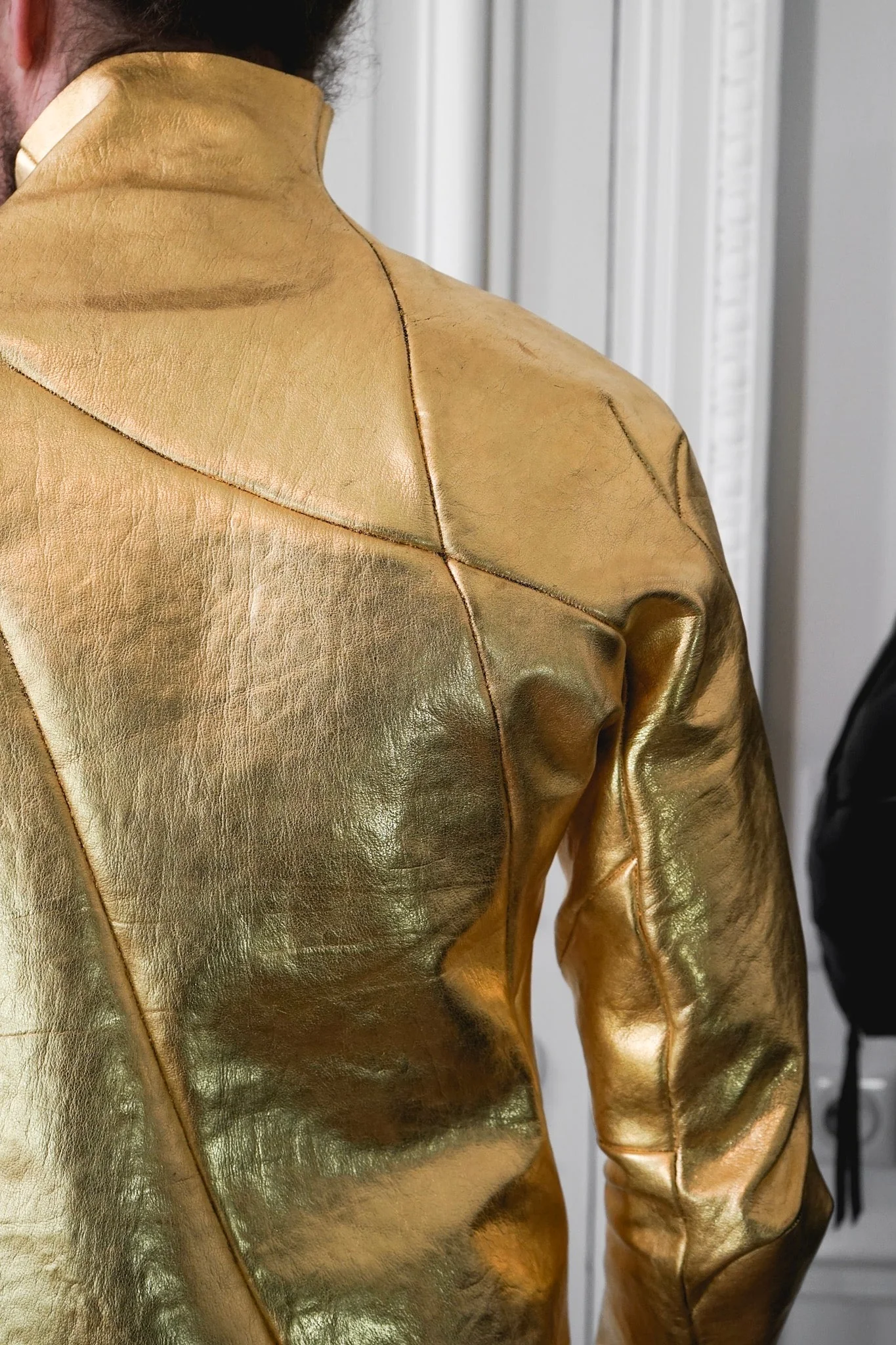 24K Gold Deconstructed Horse Leather Jacket - Image 5