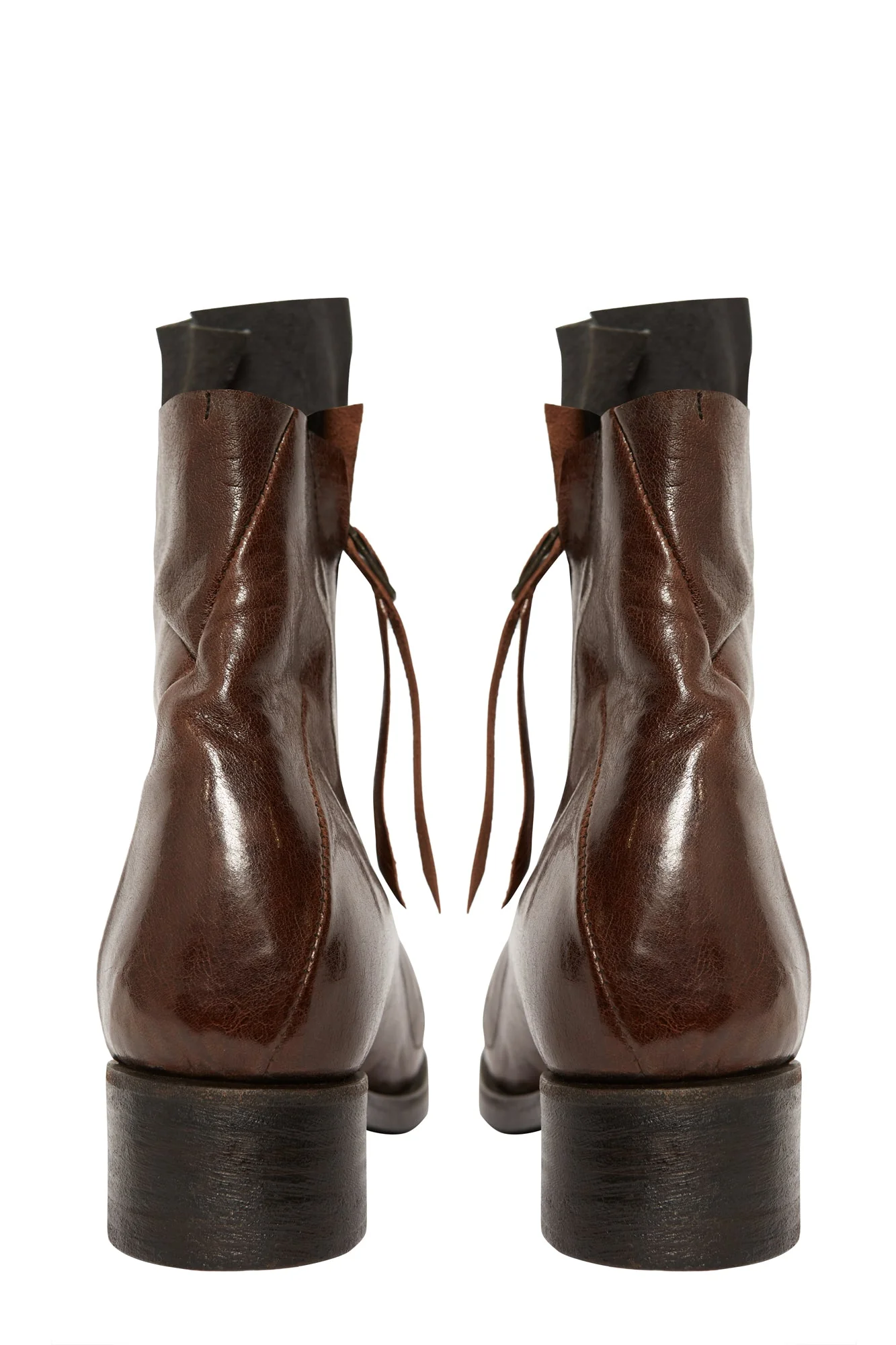 DARK BROWN LEATHER ANKLE BOOT - Image 3