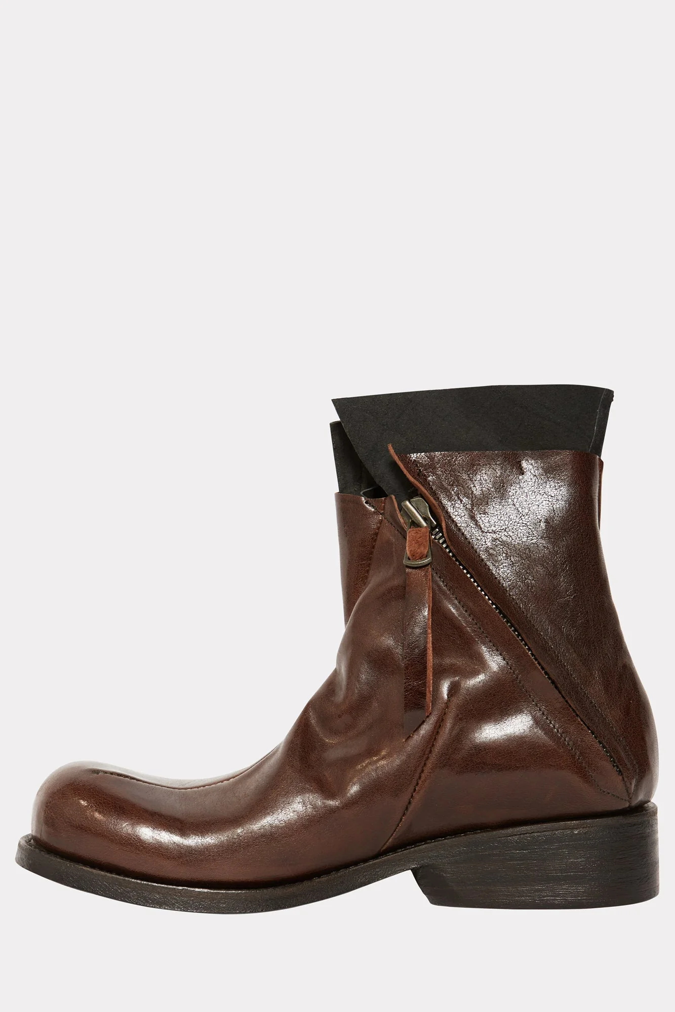 DARK BROWN LEATHER ANKLE BOOT - Image 4