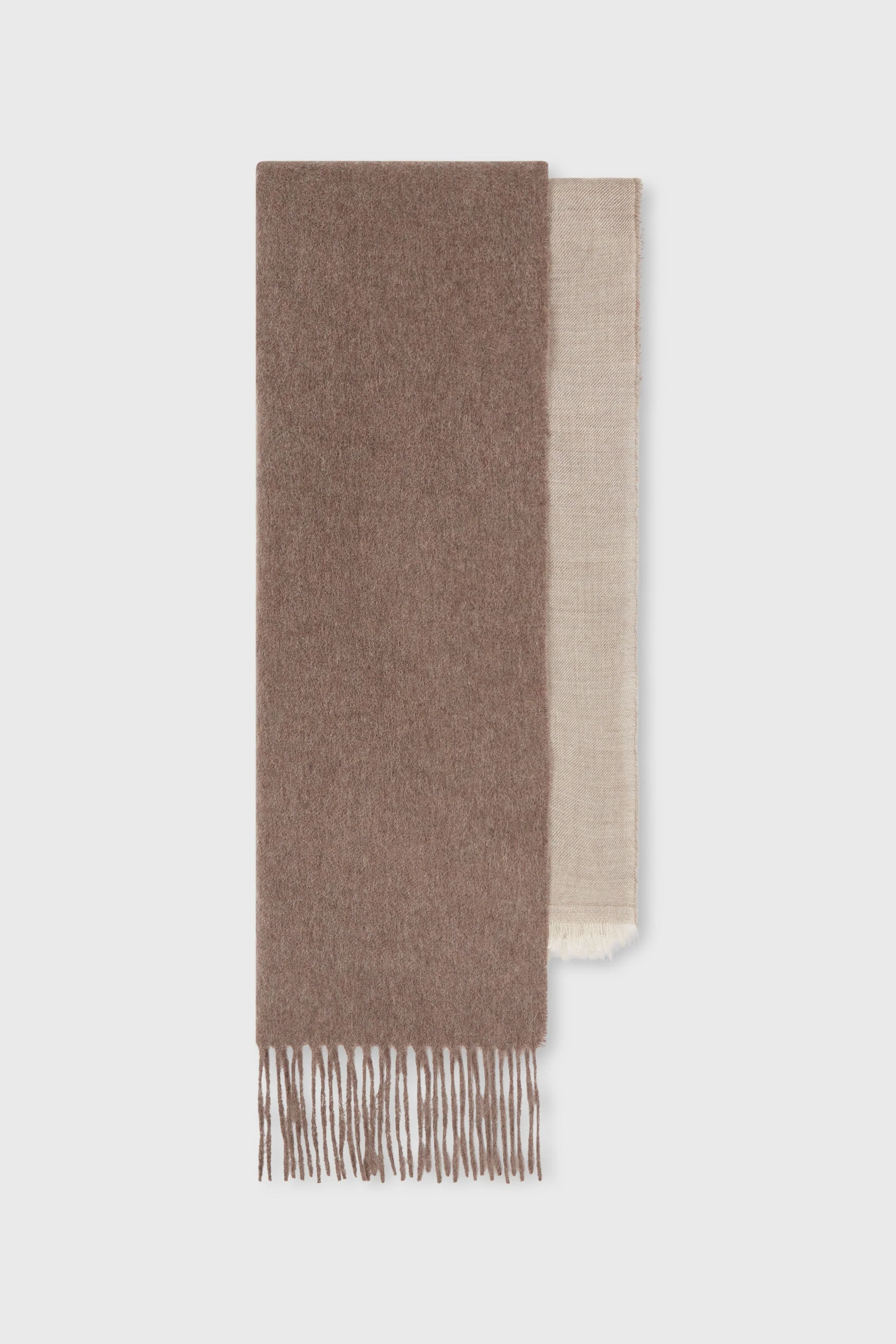 DISTORTION 2 LAYER SCARF BEIGE - Image 2