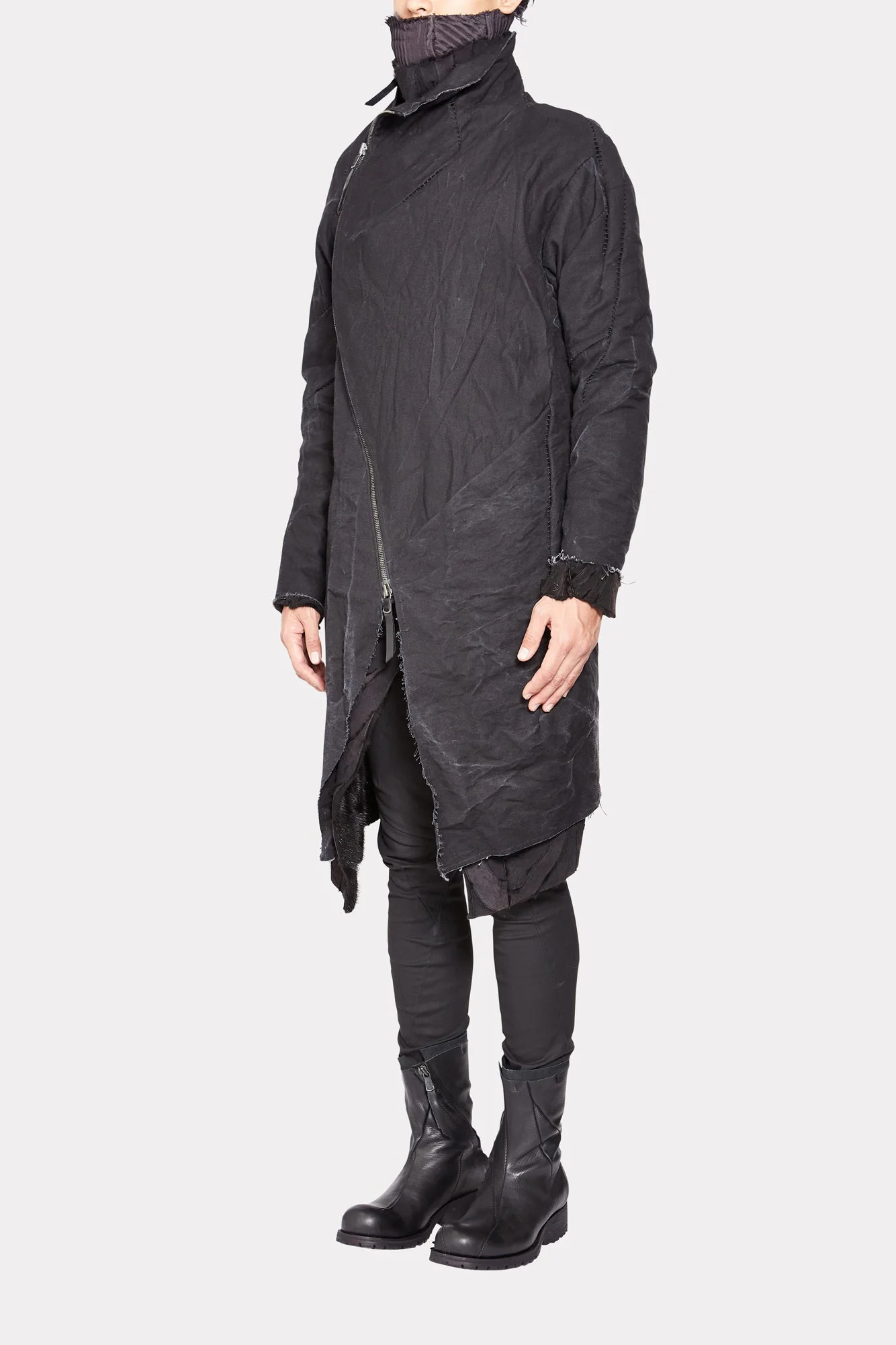 Double Layered Nettle Jacket with Real Mink Fur - Image 2