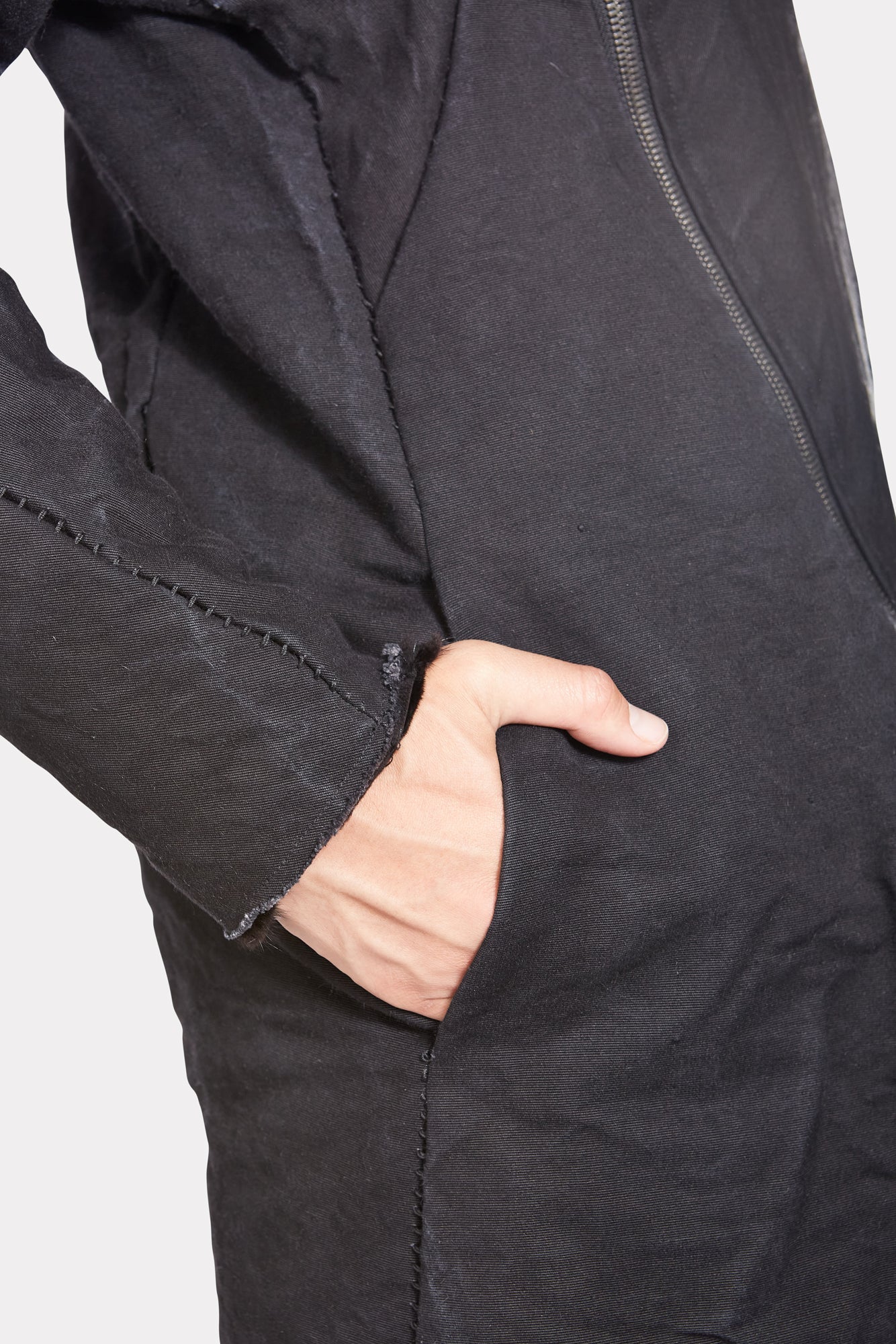 Double Layered Nettle Jacket with Real Mink Fur - Image 6