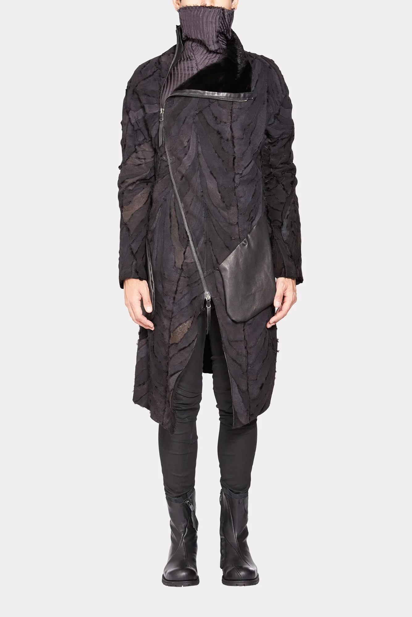 Double Layered Nettle Jacket with Real Mink Fur - Image 8