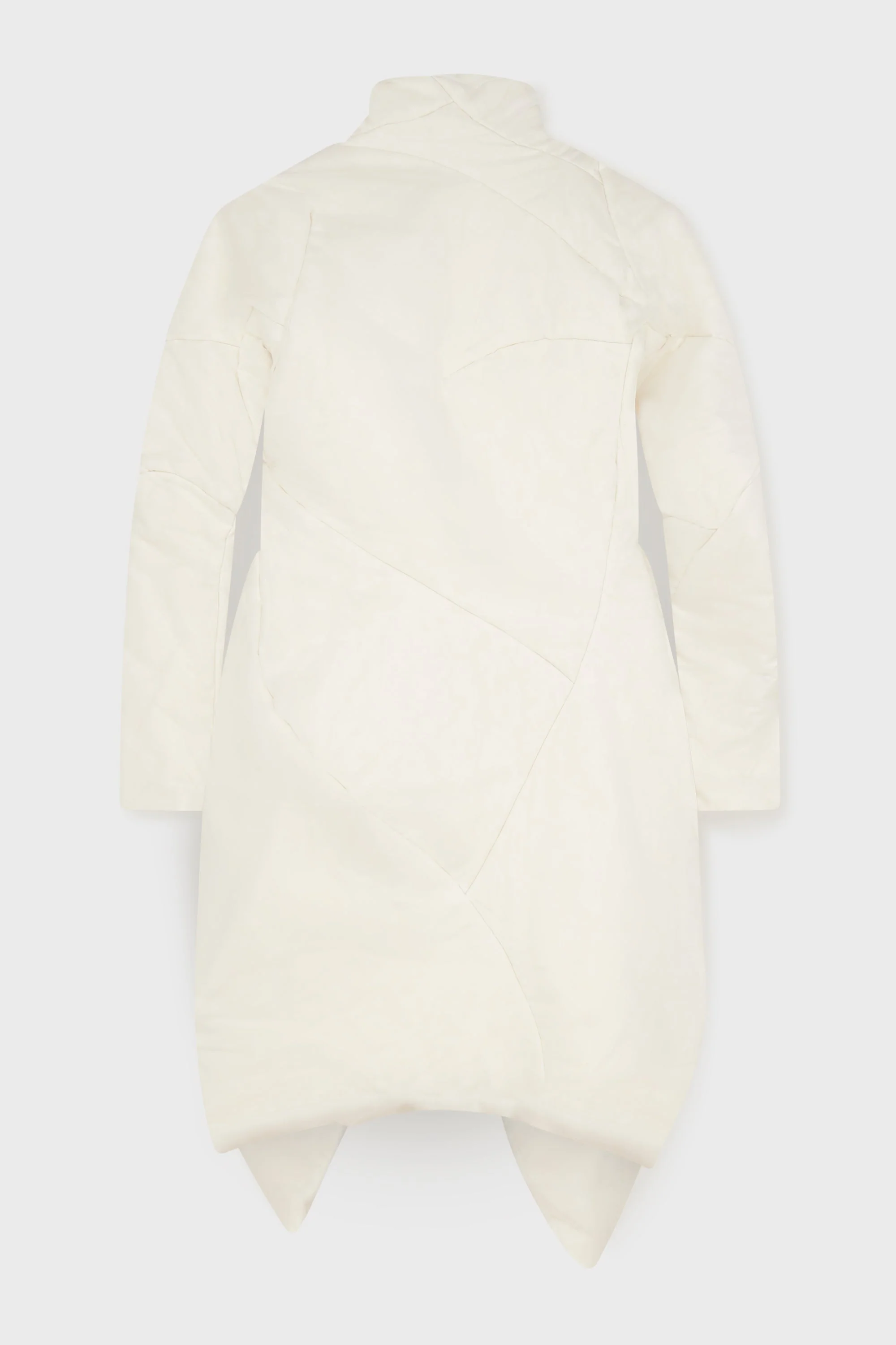 White Distortion Curved Down Coat - Image 3