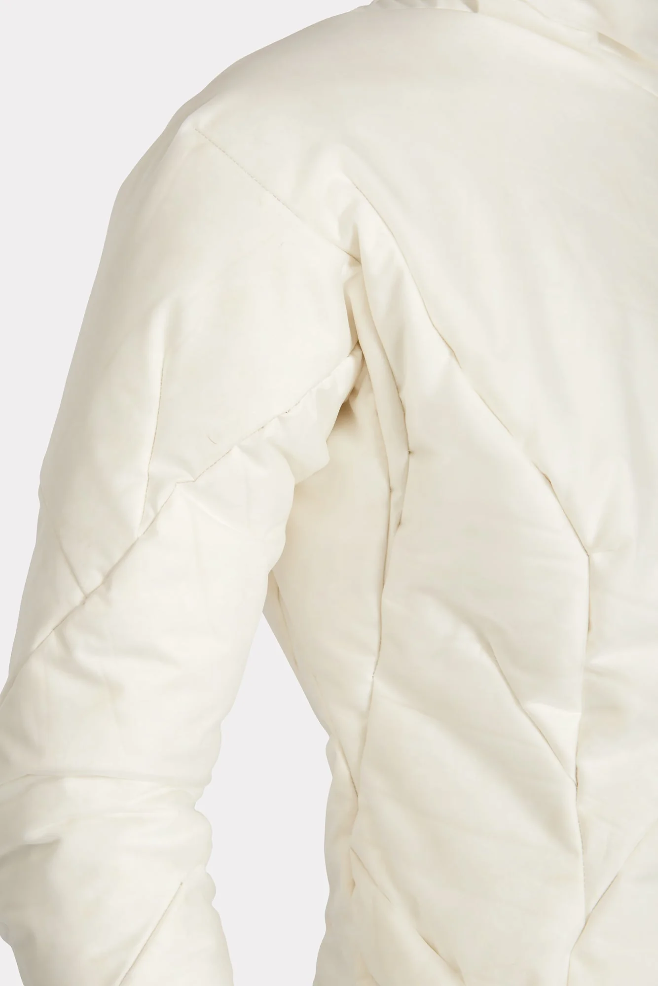 White Distortion Curved Down Coat - Image 8