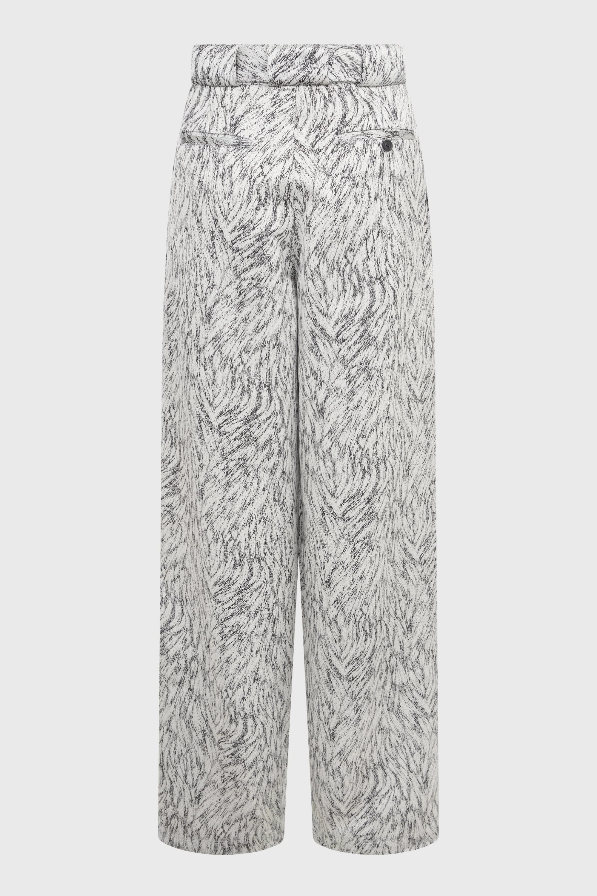 LARGE TROUSERS WITH BOX PLEATS IN FUR JACQUARD - Image 3