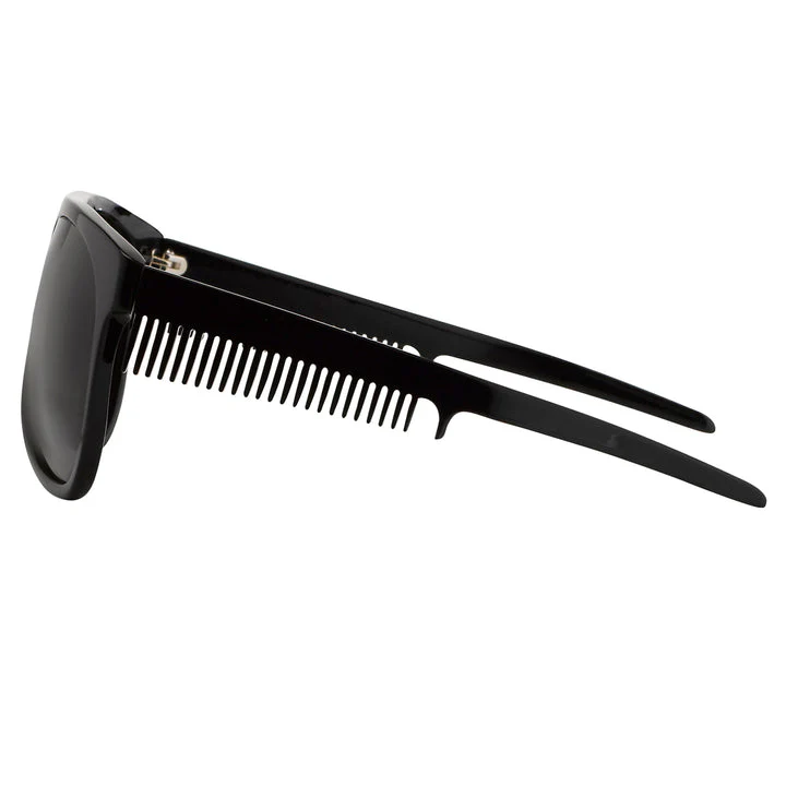 LINDA FARROW × WALTER VAN BEIRENDONCK BLACK AVIATOR SUNGLASSES - Image 3