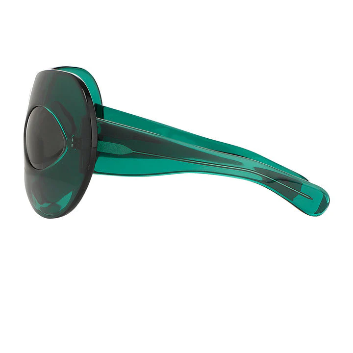 LINDA FARROW × WALTER VAN BEIRENDONCK CLASSIC GREEN ACETATE MASK SUNGLASSES - Image 3