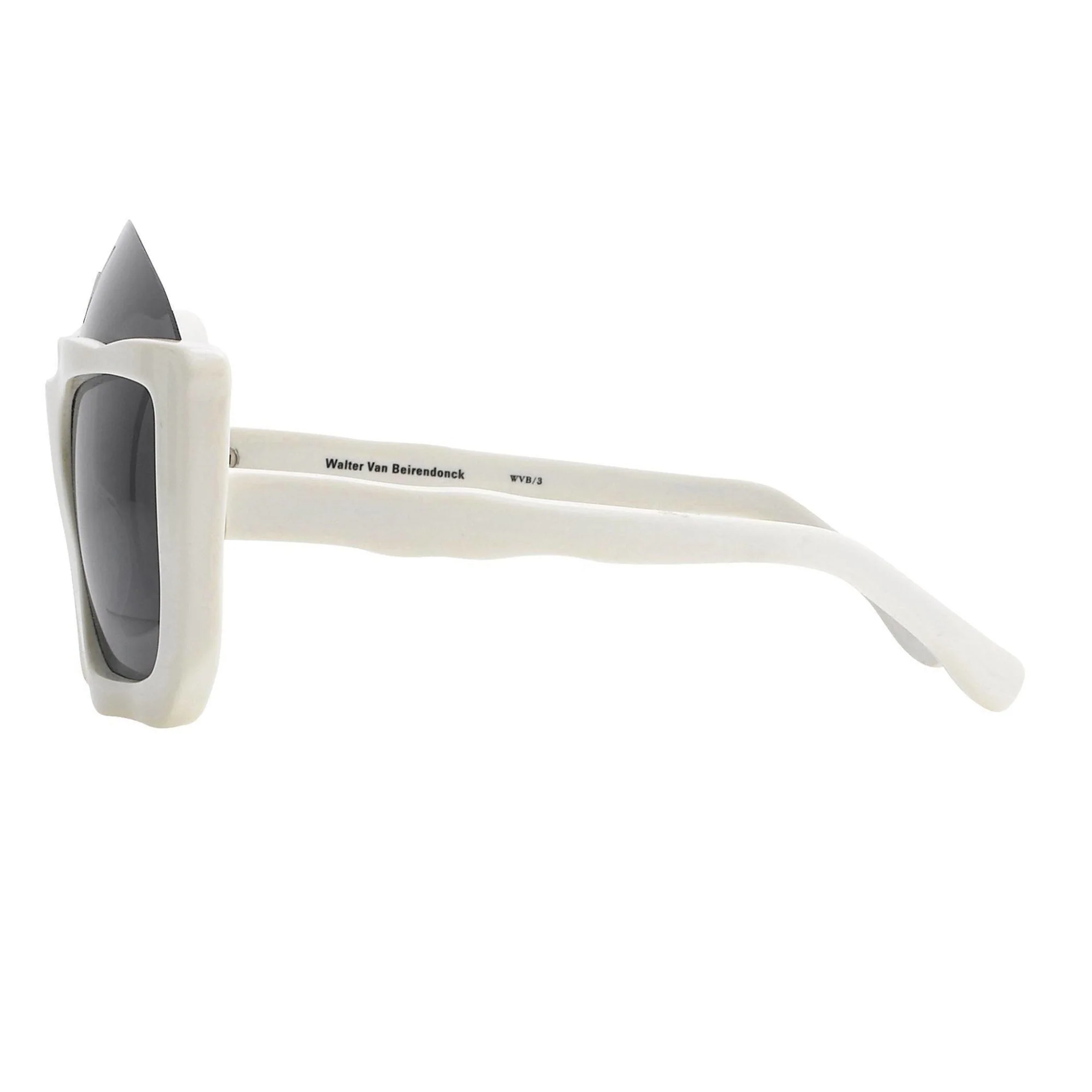 LINDA FARROW × WALTER VAN BEIRENDONCK WHITE SQUARE SUNGLASSES - Image 3