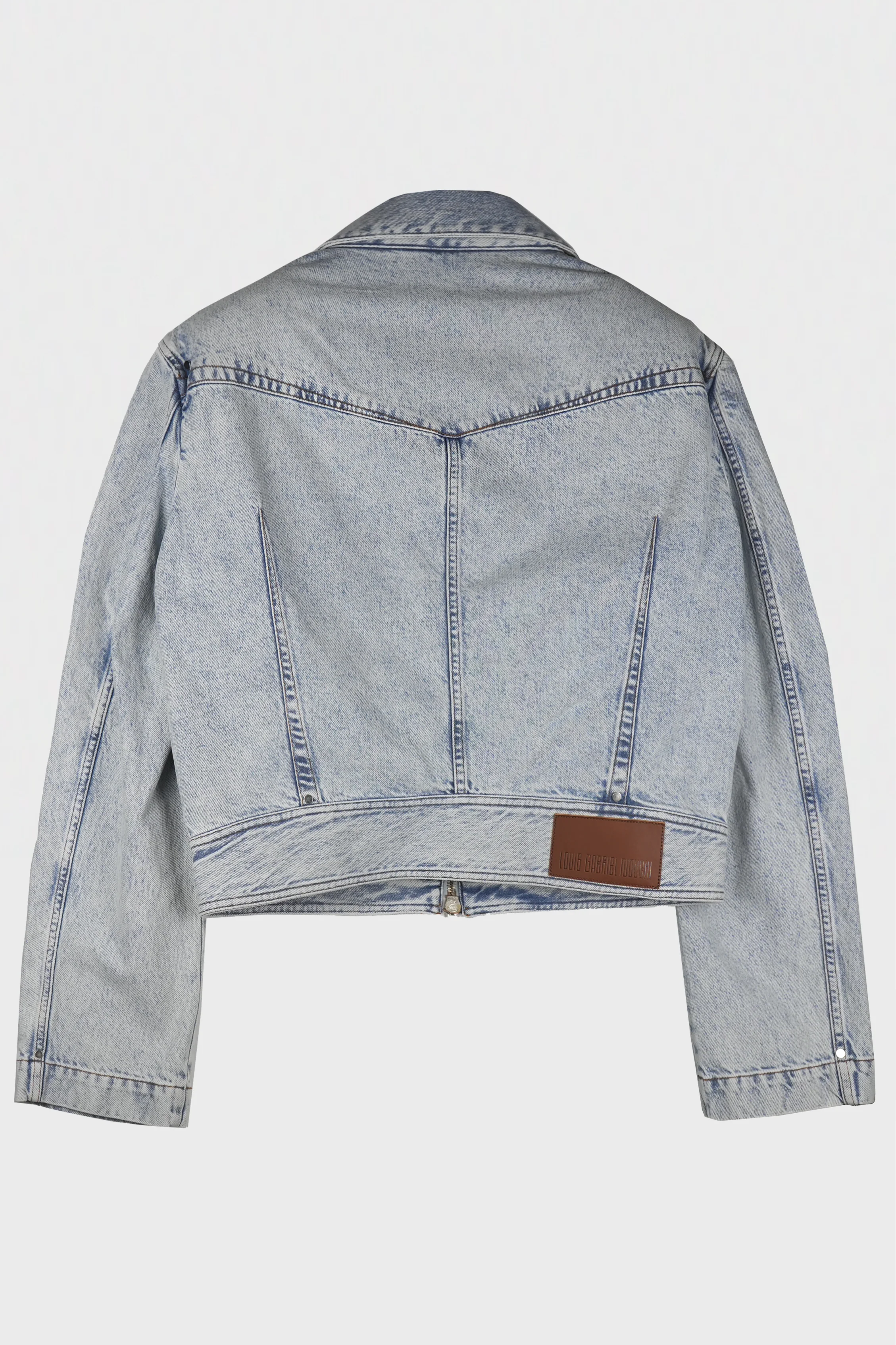 DENIM ZIPPED WIDE SHOULDERS JACKET - Image 2