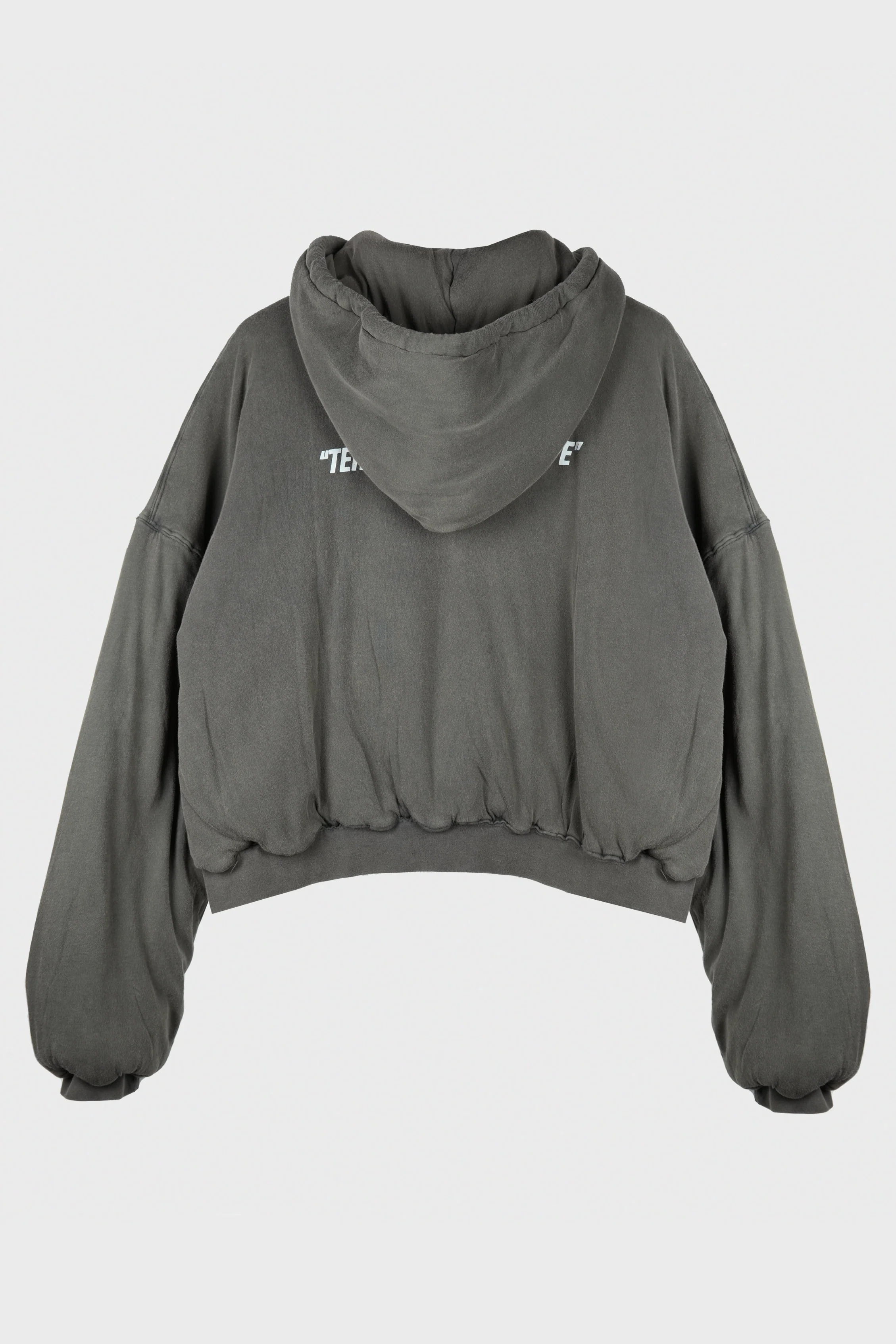 WADDED HOODIE WASHED BLACK - Image 3