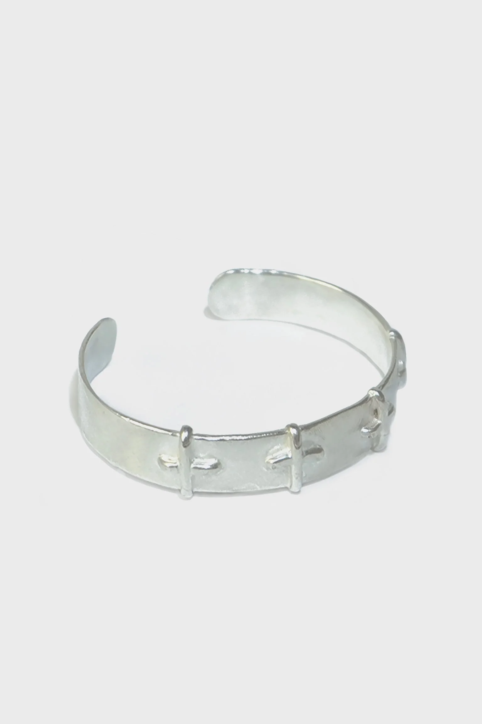 SILVER STITCHED CROSS BRACELET - Image 2