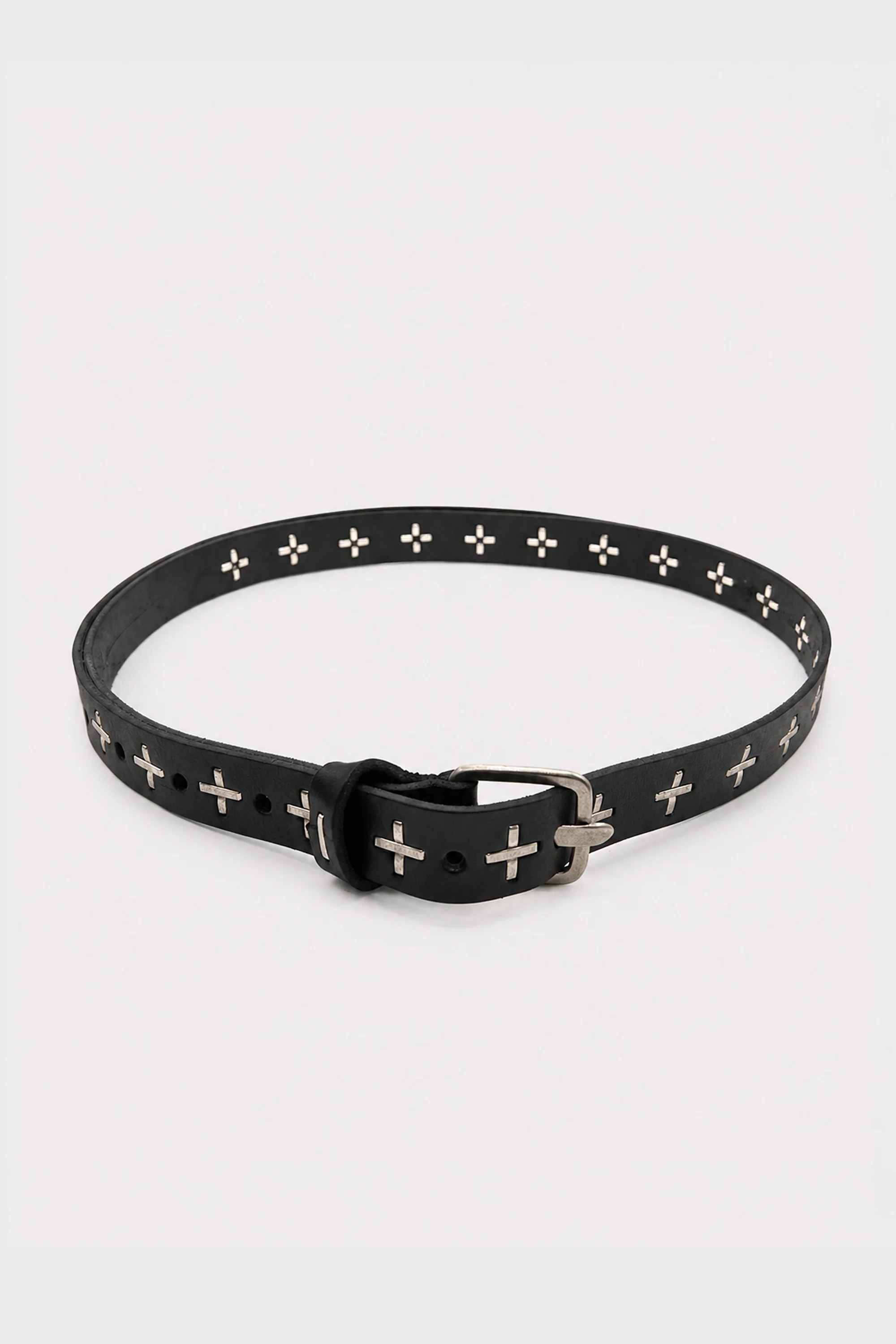 "+" STUDDED Q BUCKLE MED BELT BLACK - Image 2