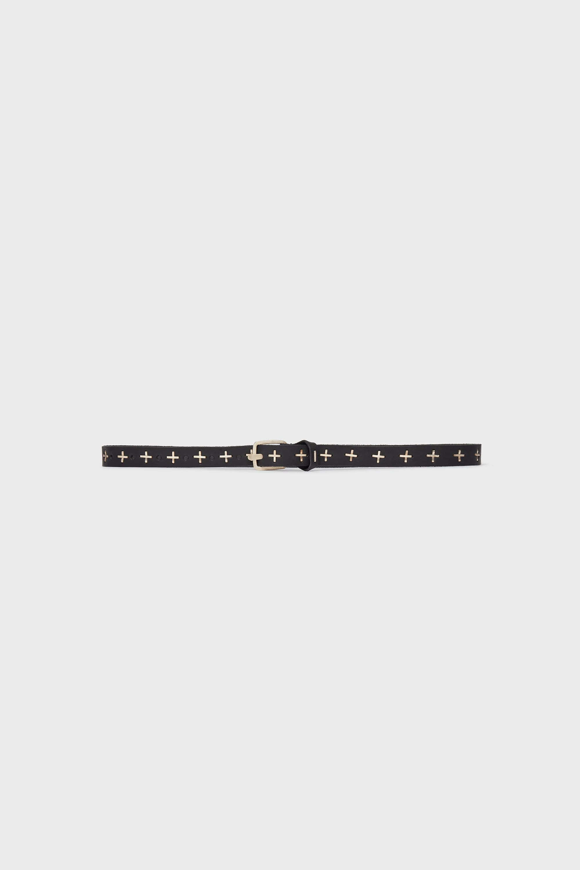 "+" STUDDED Q BUCKLE MED BELT BLACK - Image 3
