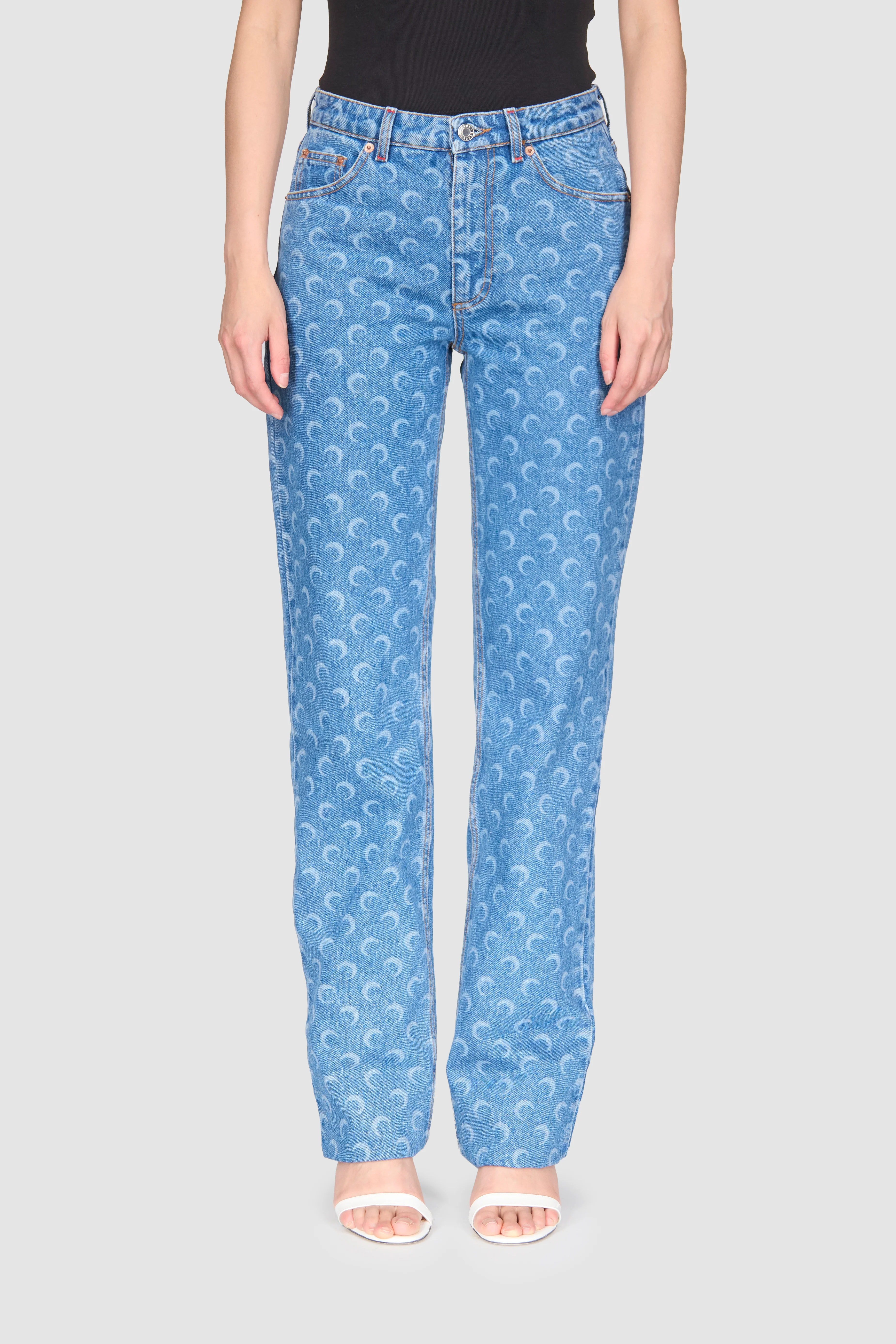 DENIM STRAIGHT JEANS LIGHT BLUE - Image 3