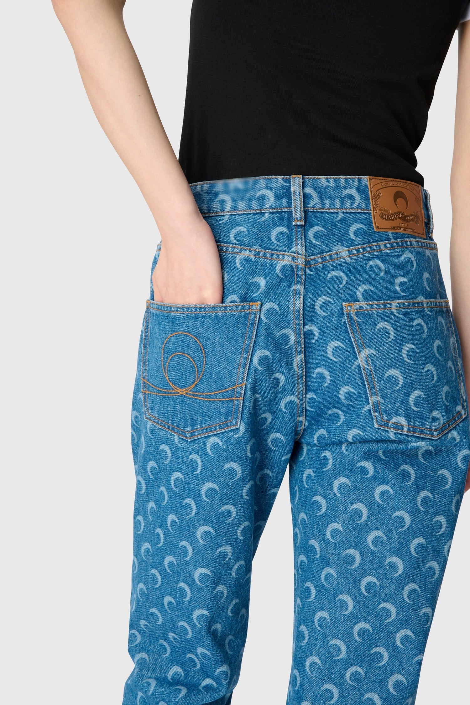 DENIM STRAIGHT JEANS LIGHT BLUE - Image 4