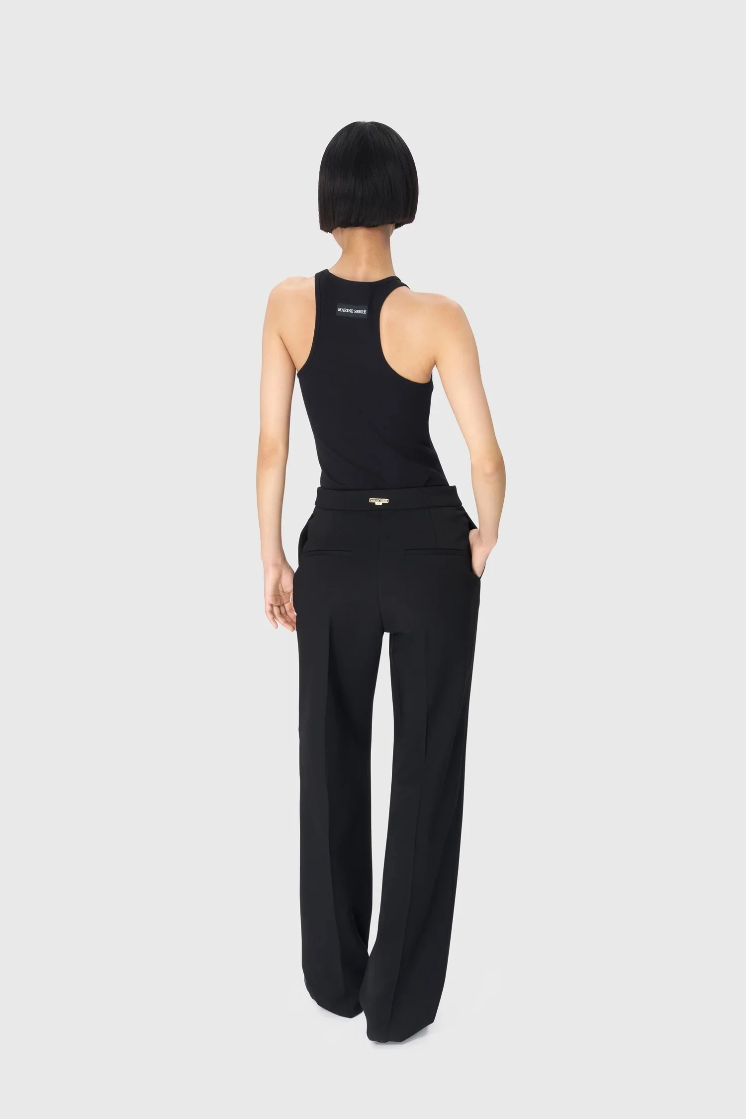 MOON LOGO RIBBED JERSEY TANK TOP BLACK - Image 3