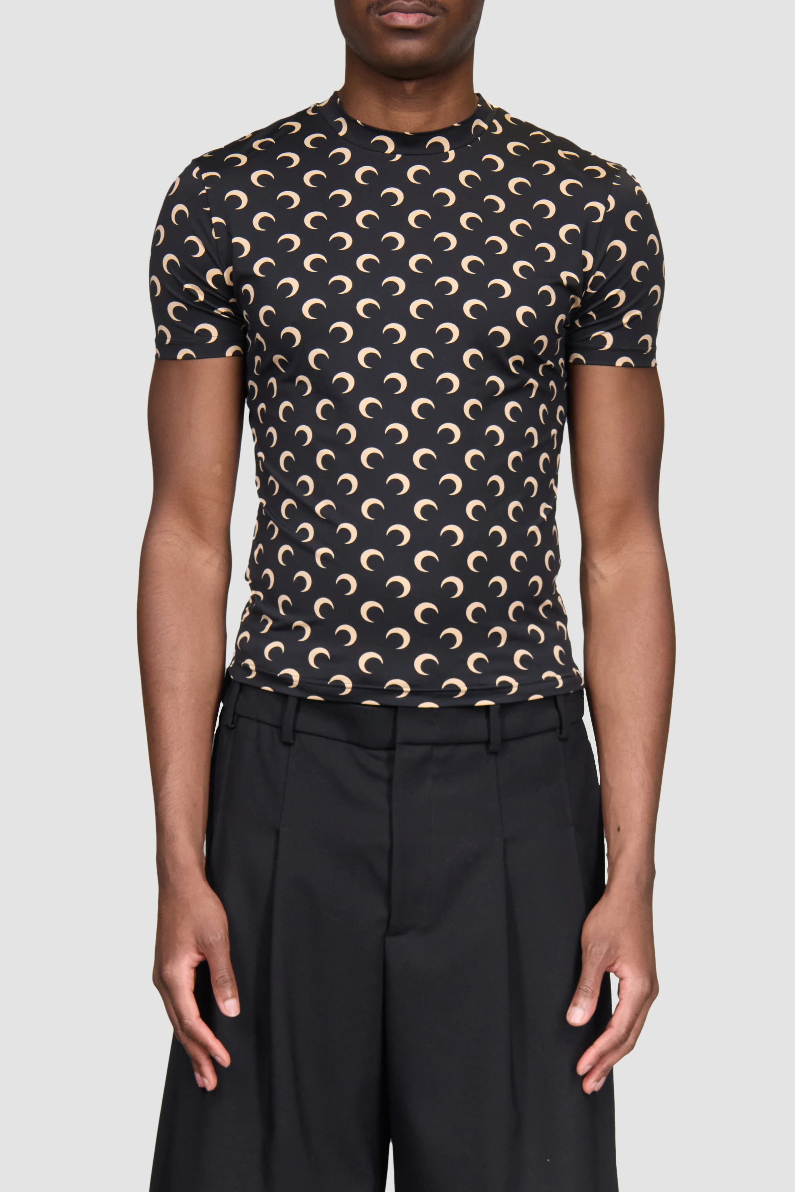 MOON PRINTED JERSEY SS CREWNECK TOP INVERSE TAN - Image 4