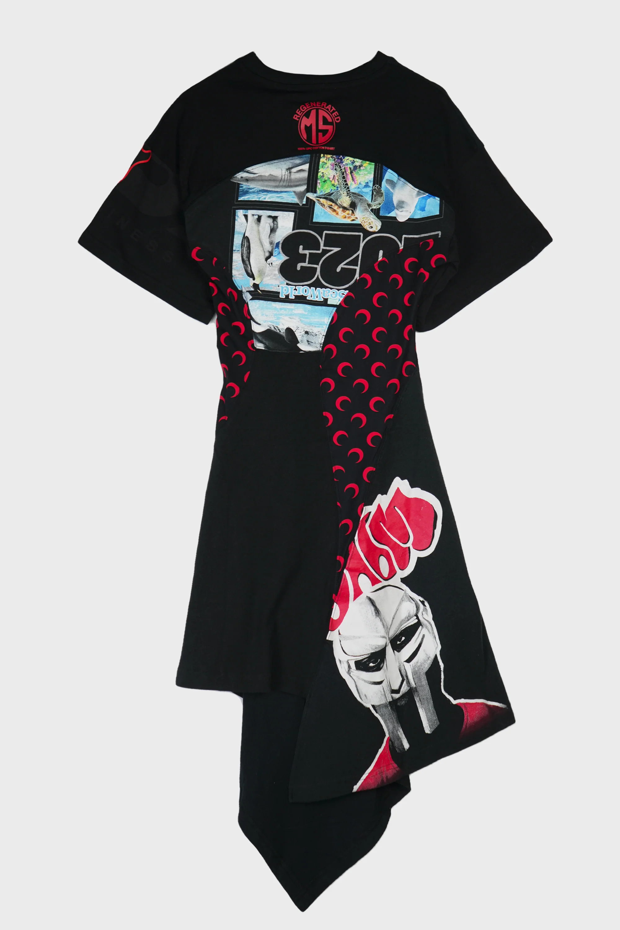 UPC JERSEY KNEE LENGTH DRESS BLACK/RED - Image 2