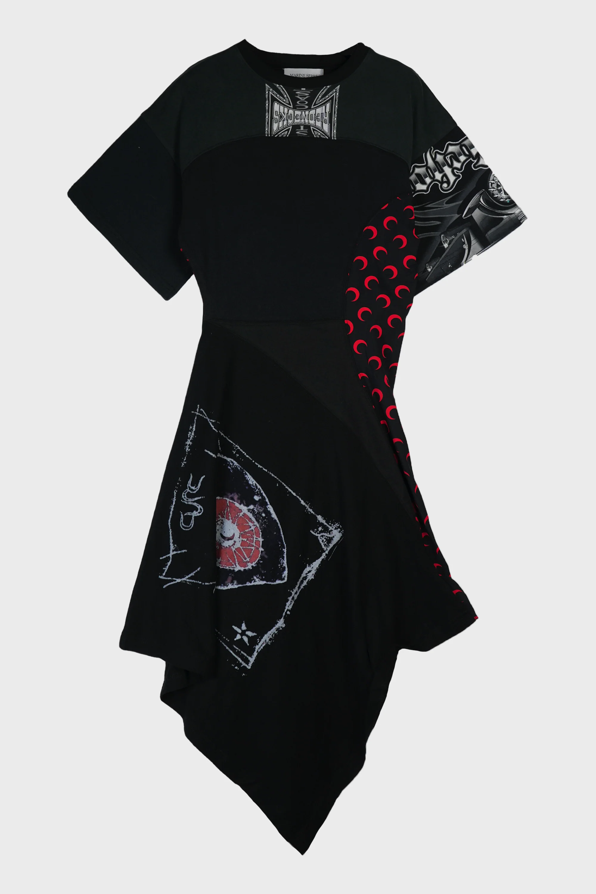 UPC JERSEY KNEE LENGTH DRESS BLACK/RED - Image 3