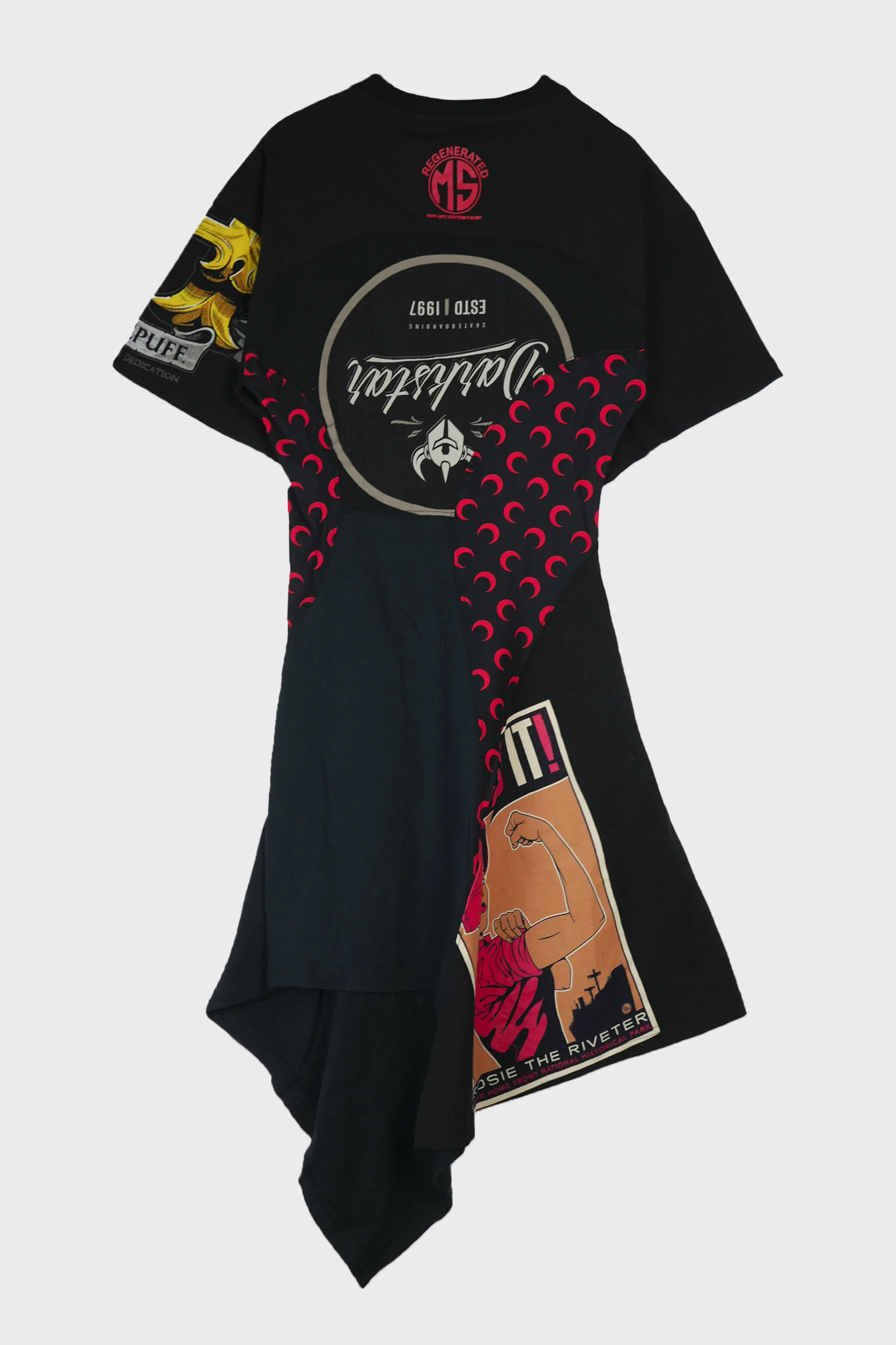 UPC JERSEY KNEE LENGTH DRESS BLACK/RED - Image 5