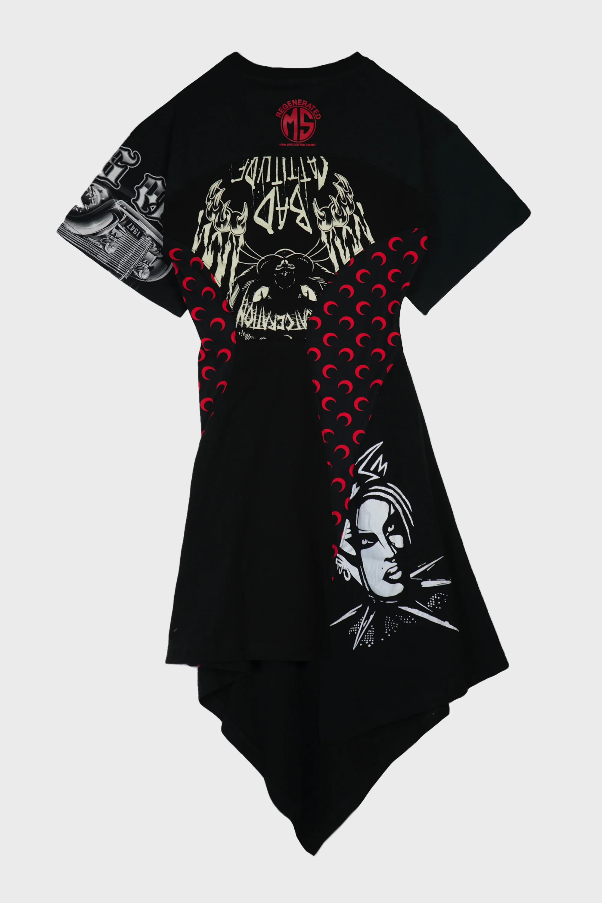 UPC JERSEY KNEE LENGTH DRESS BLACK/RED - Image 6