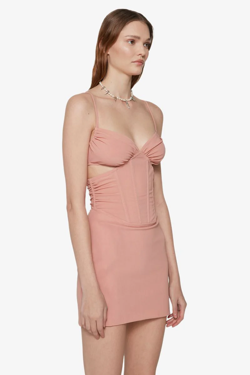 MESH CORSET MINI DRESS BLUSH - Image 4