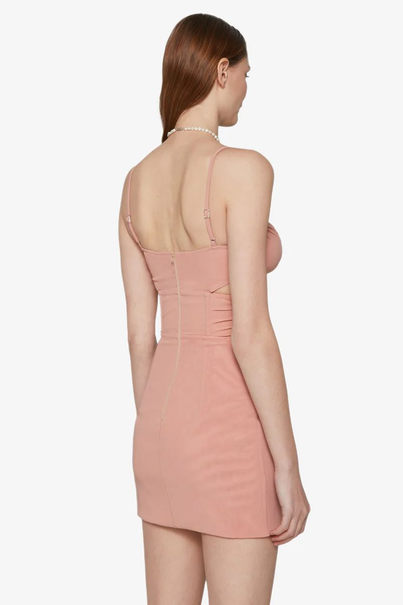 MESH CORSET MINI DRESS BLUSH - Image 5
