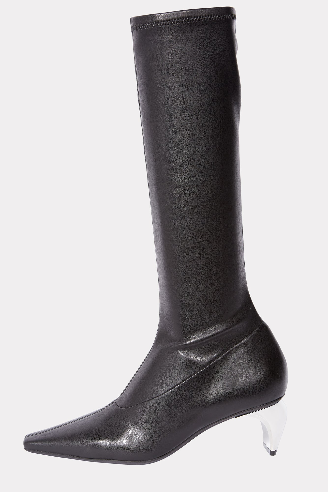 BLACK KNEE-HIGH SLICER BOOTS - Image 4