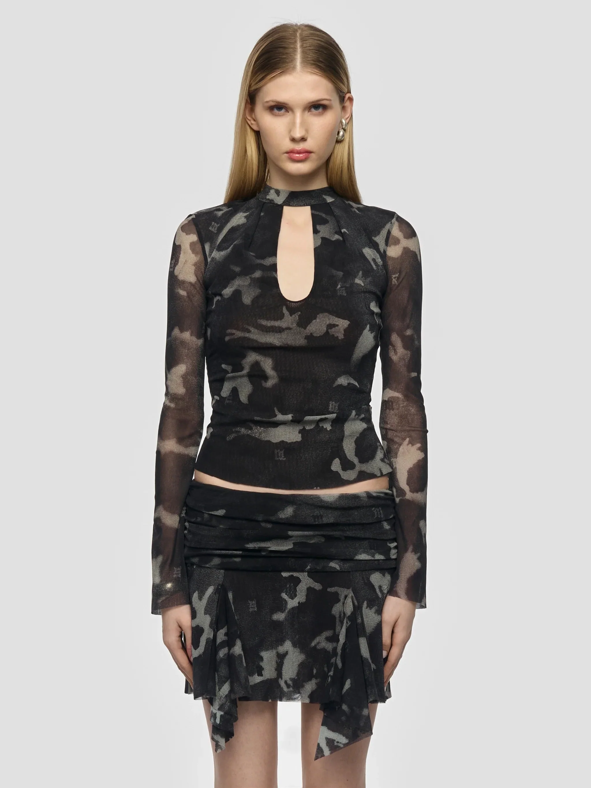 CAMO MESH LONGSLEEVE TOP - Image 2