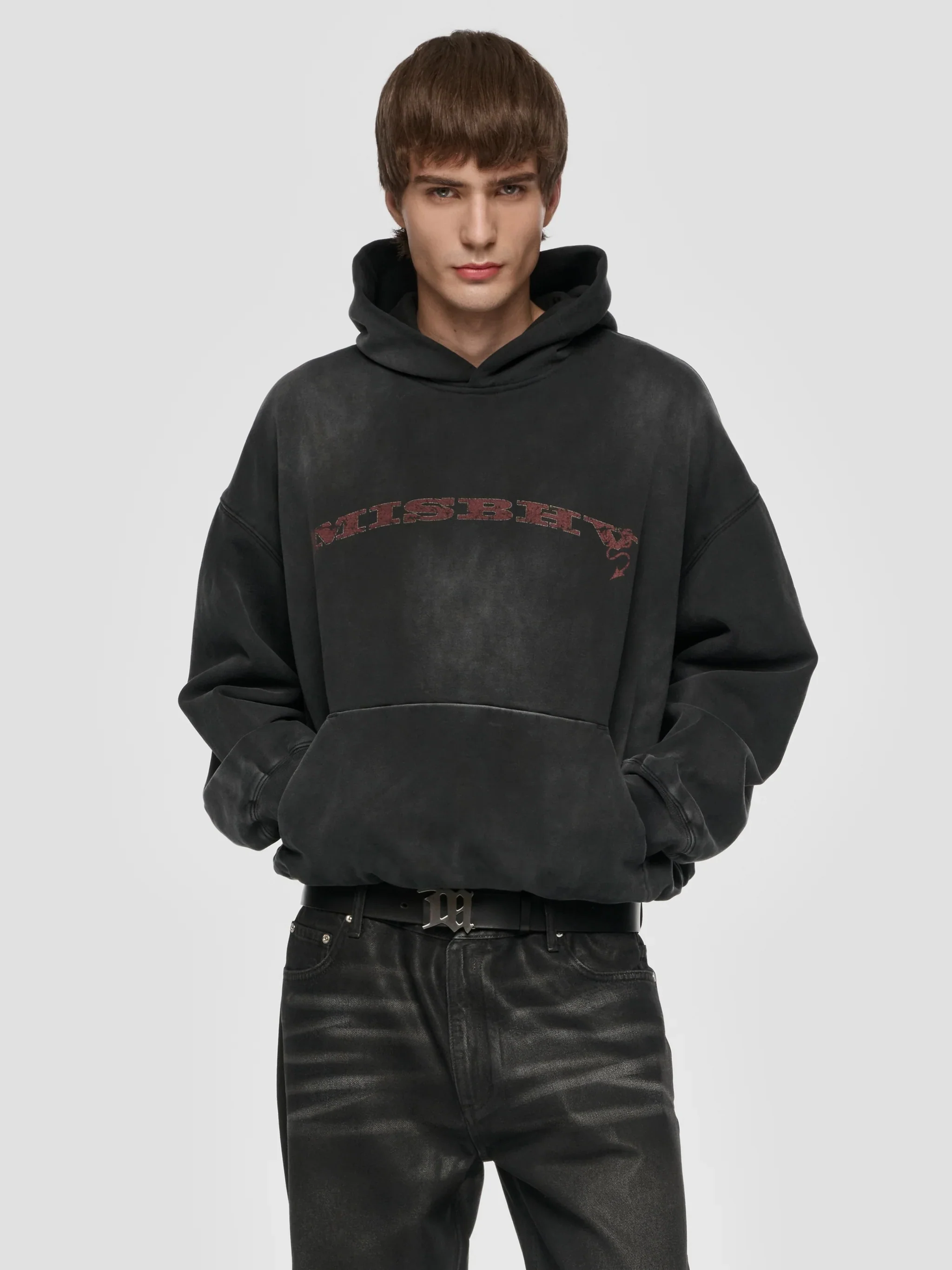 DEVIL MISBHV INFLATED HOODIE WASHED GREY - Image 2