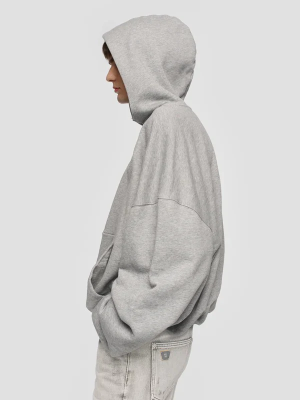INFLATED HEATHER GREY HOODIE - Image 5