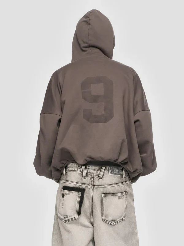 INFLATED MBH DEVIL ZIPPED HOODIE WASHED GREY - Image 5
