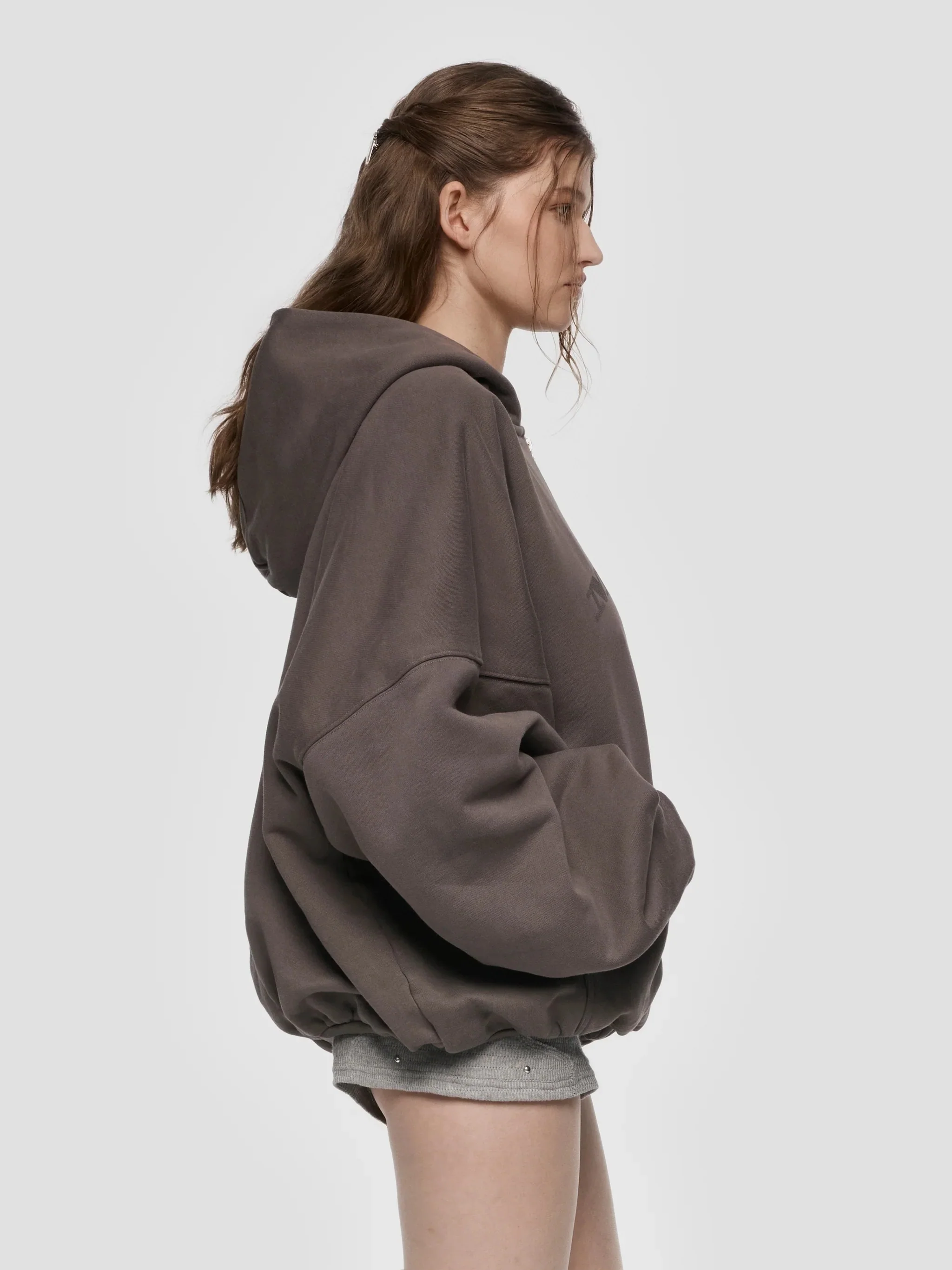 INFLATED MBH DEVIL ZIPPED HOODIE WASHED GREY - Image 7