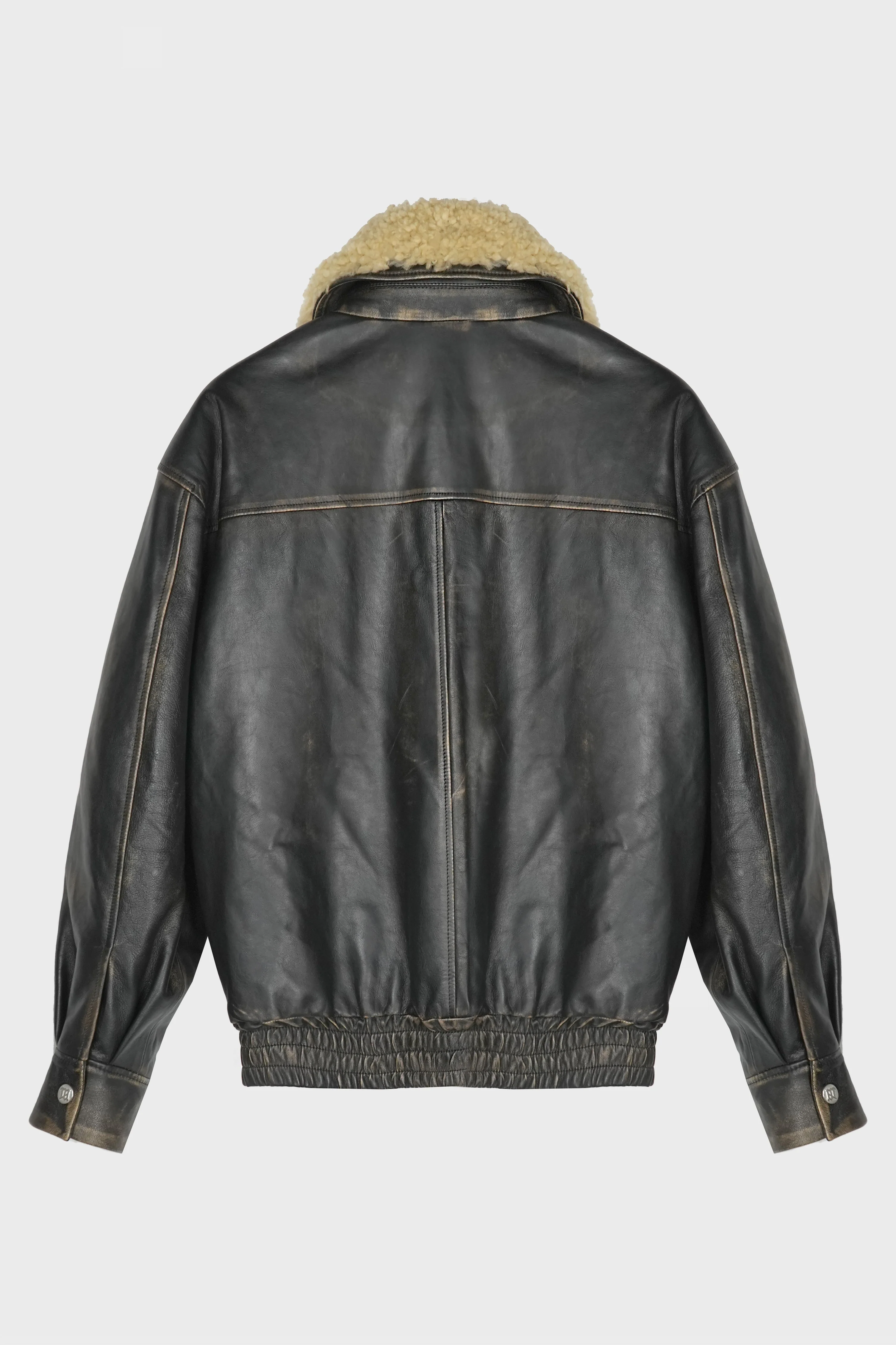 LEATHER AVIATOR JACKET - Image 3