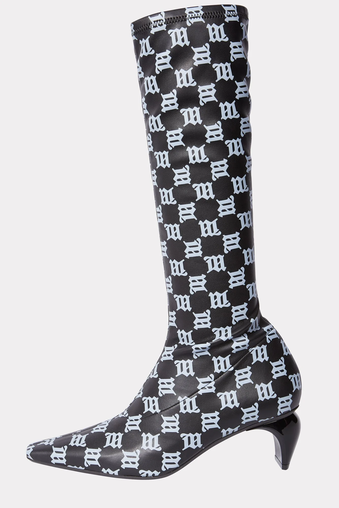 MONOGRAM BLACK/GREY KNEE-HIGH SLICER BOOTS - Image 4