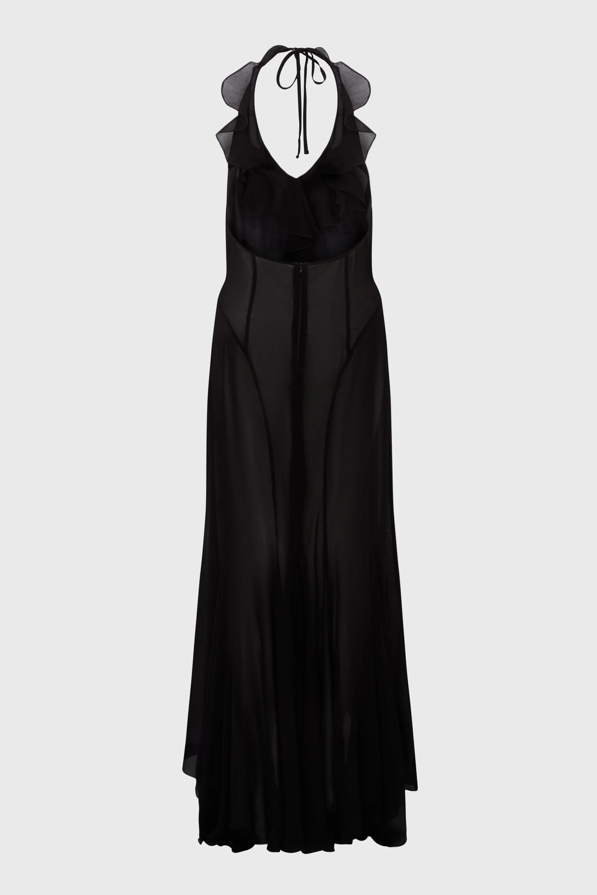 RECYCLED VISCOSE CHIFFON MAXI DRESS - Image 3