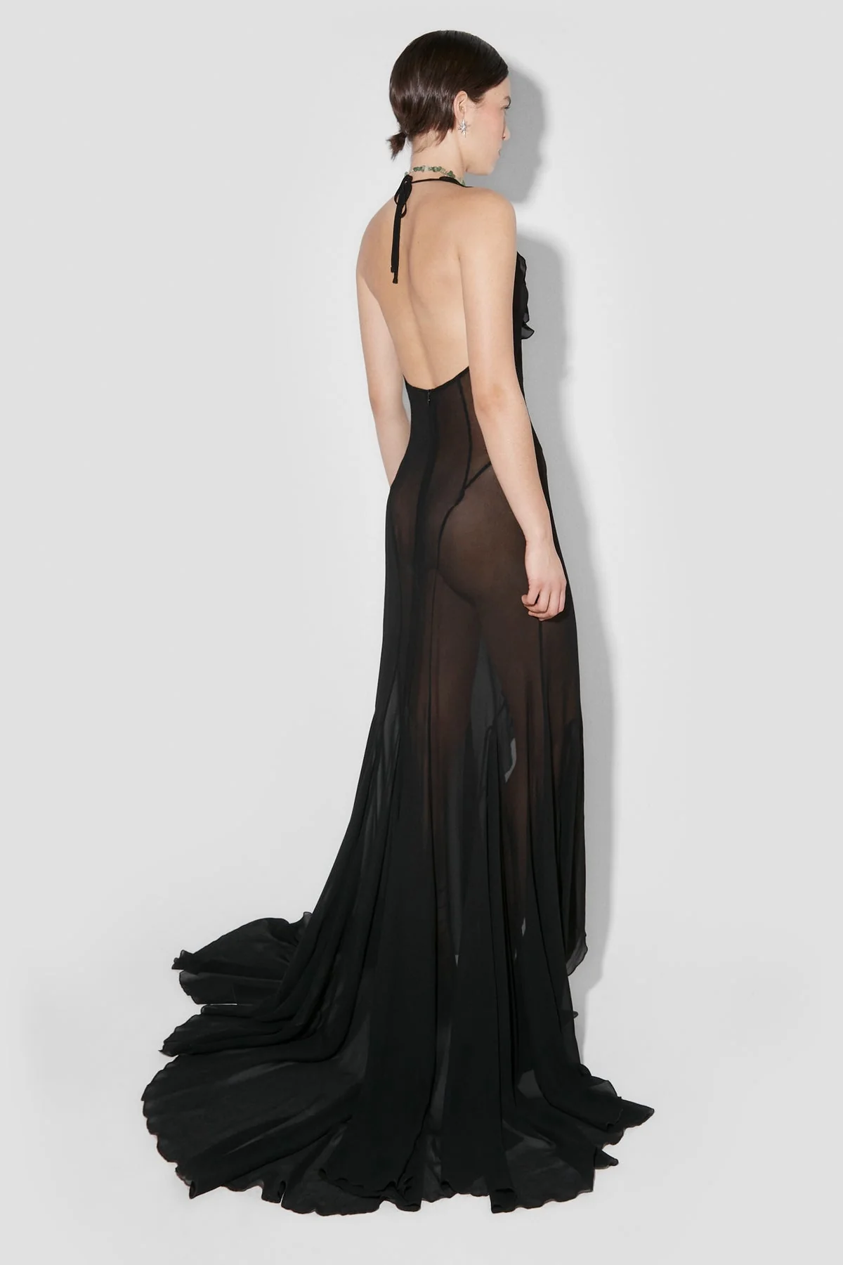 RECYCLED VISCOSE CHIFFON MAXI DRESS - Image 5