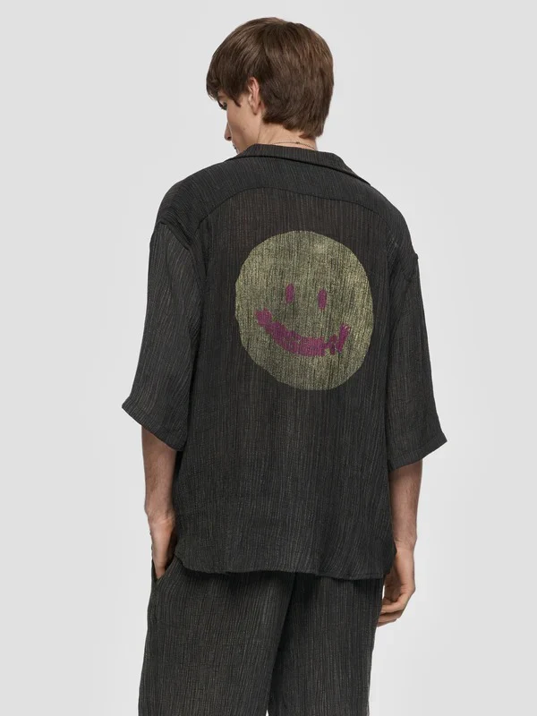 SMILE SHIRT WASHED BLACK - Image 4