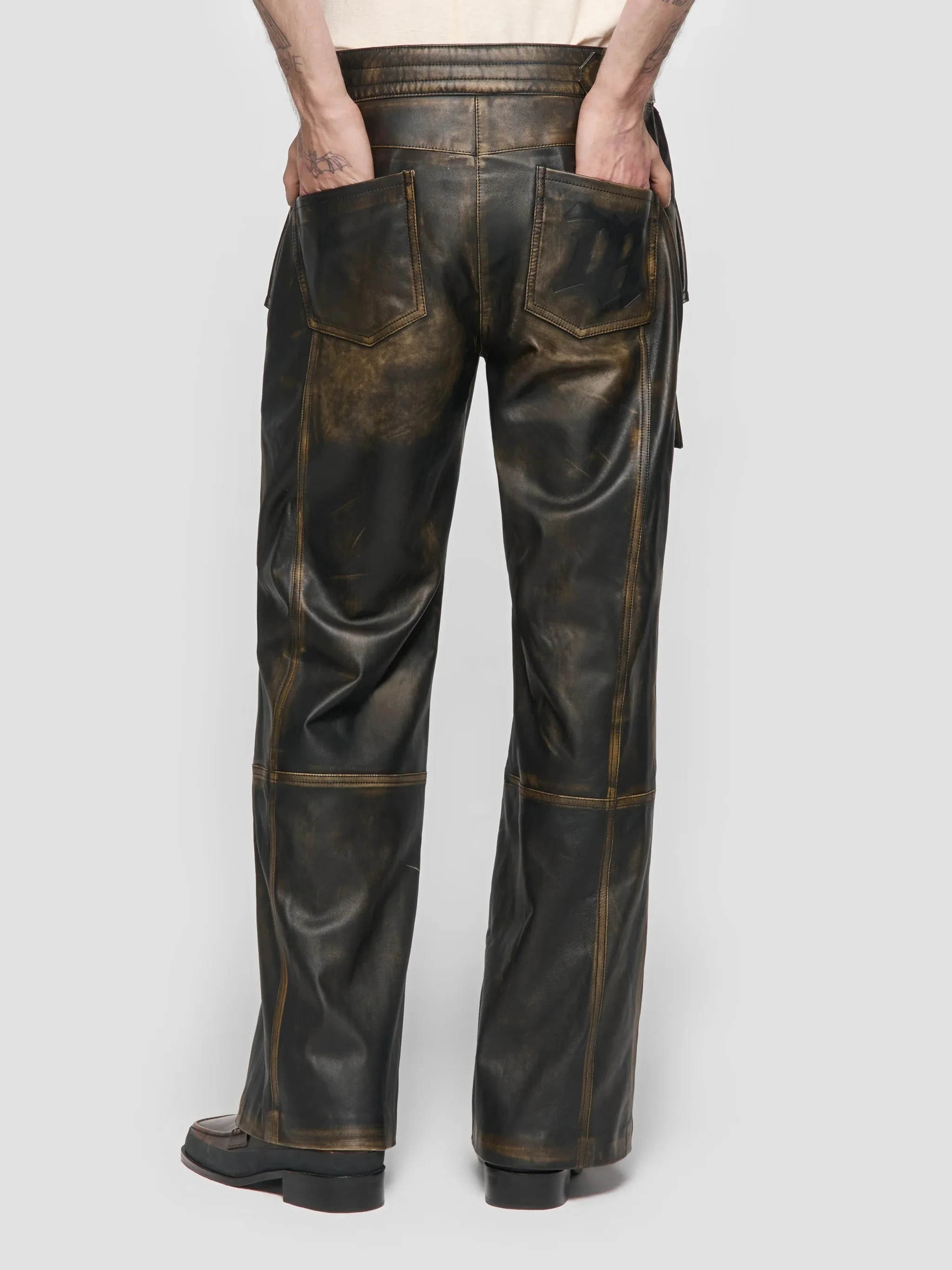 VINTAGE LEATHER MOTO PANTS - Image 4
