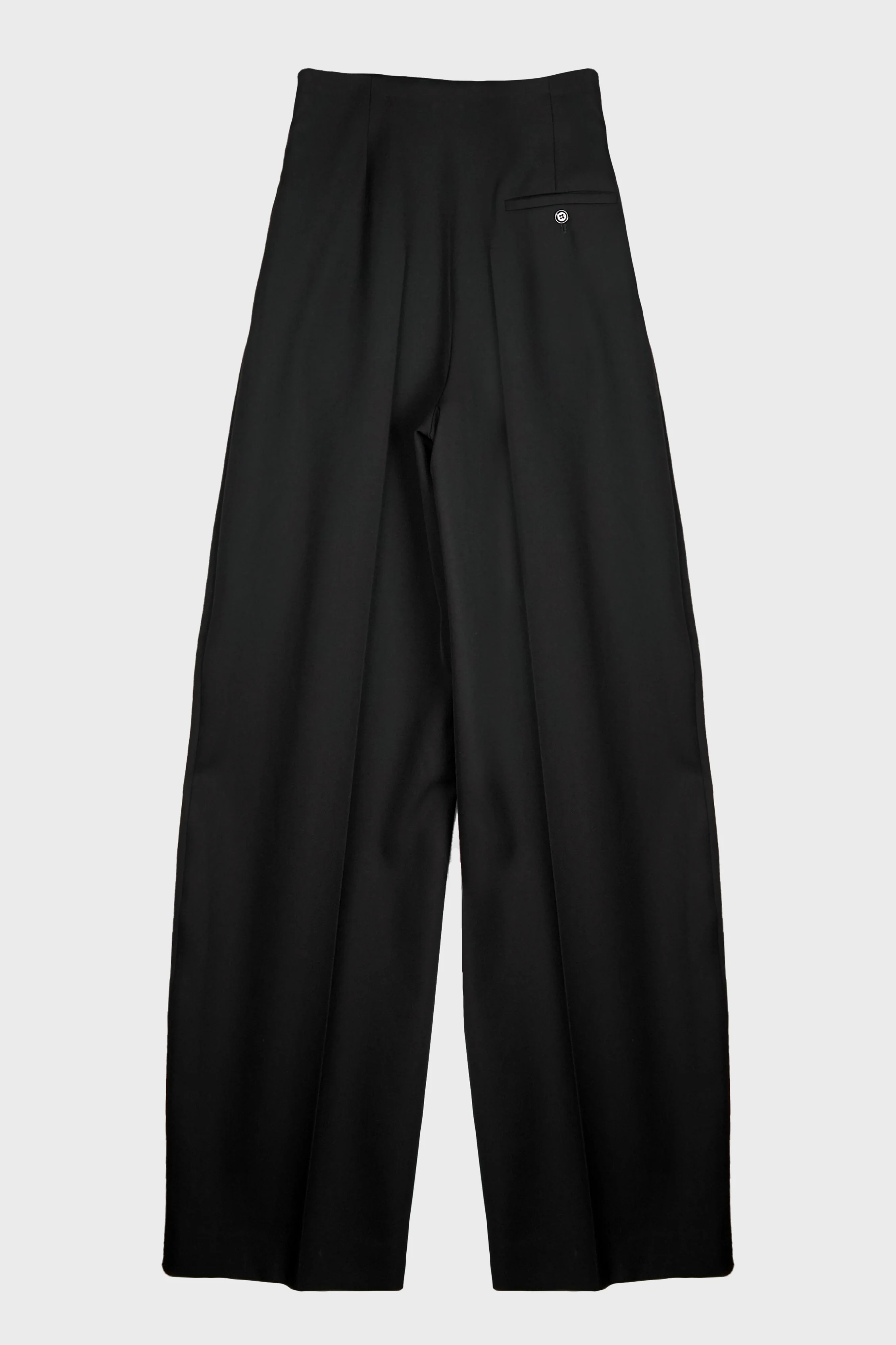 HIGH WAIST MASCULINE STRAIGHT PANTS BLACK - Image 3