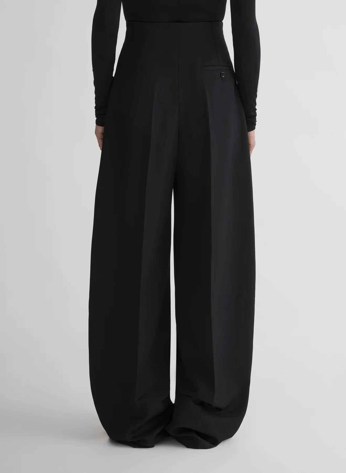 HIGH WAIST MASCULINE STRAIGHT PANTS BLACK - Image 4