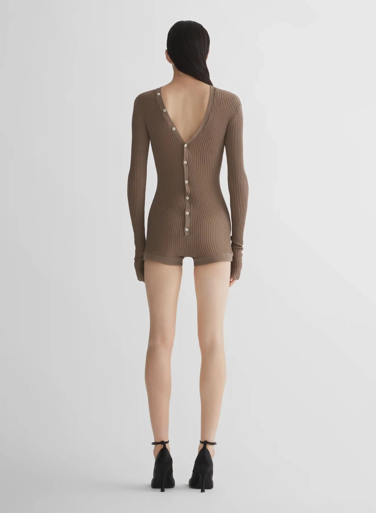 KNIT BODYSUIT TAUPE - Image 4