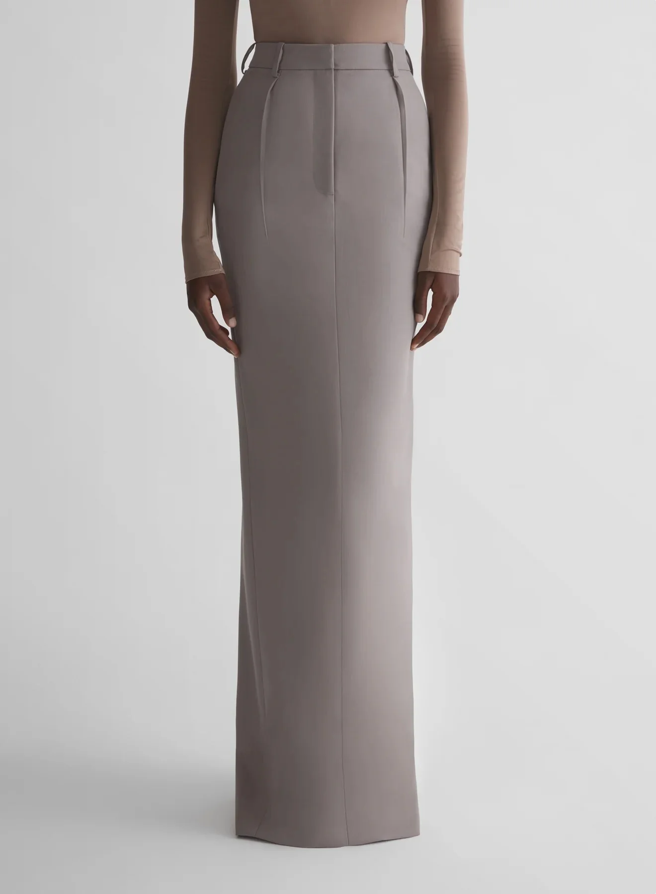 LONG TAILORED SKIRT GREY - Image 2